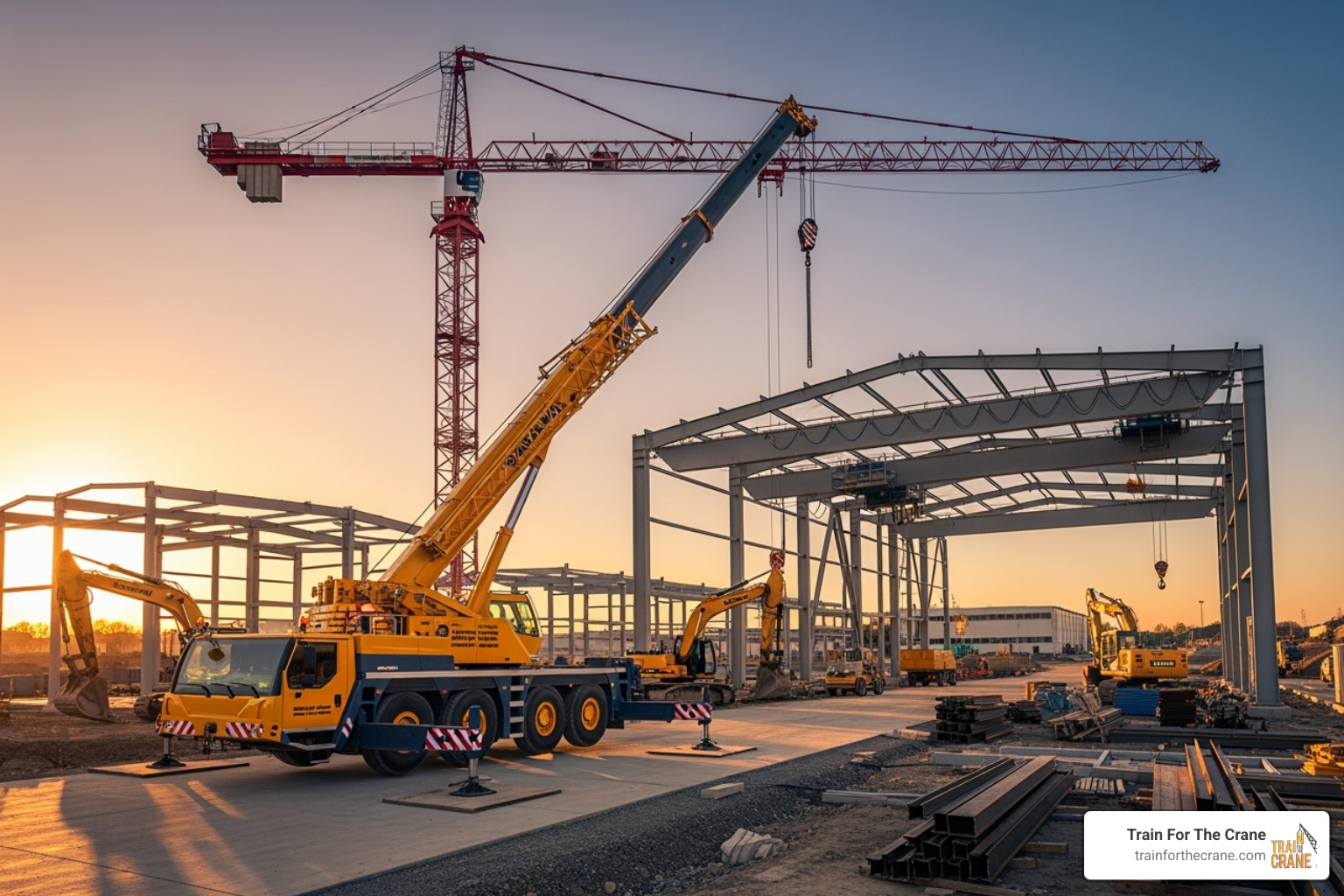 different crane types like mobile, overhead, and tower cranes - crane certification online