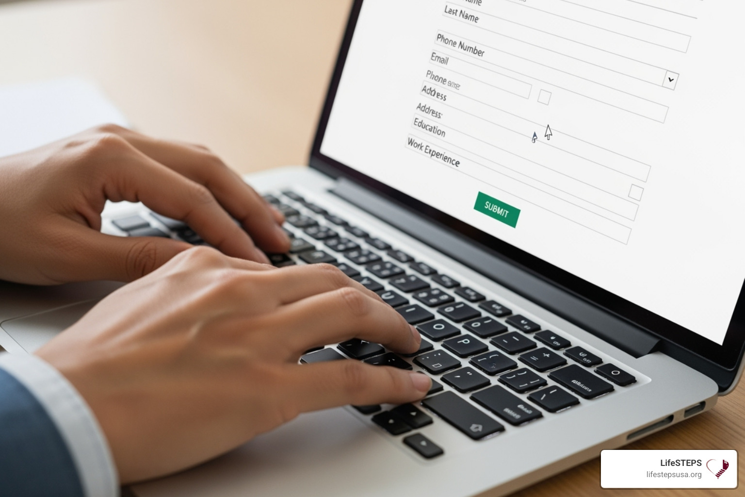 of a person filling out an application form online - rent relief organizations