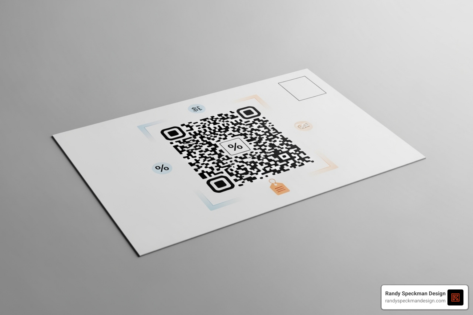 Image of a postcard with a QR code leading to a special online offer - Printed Materials Design
