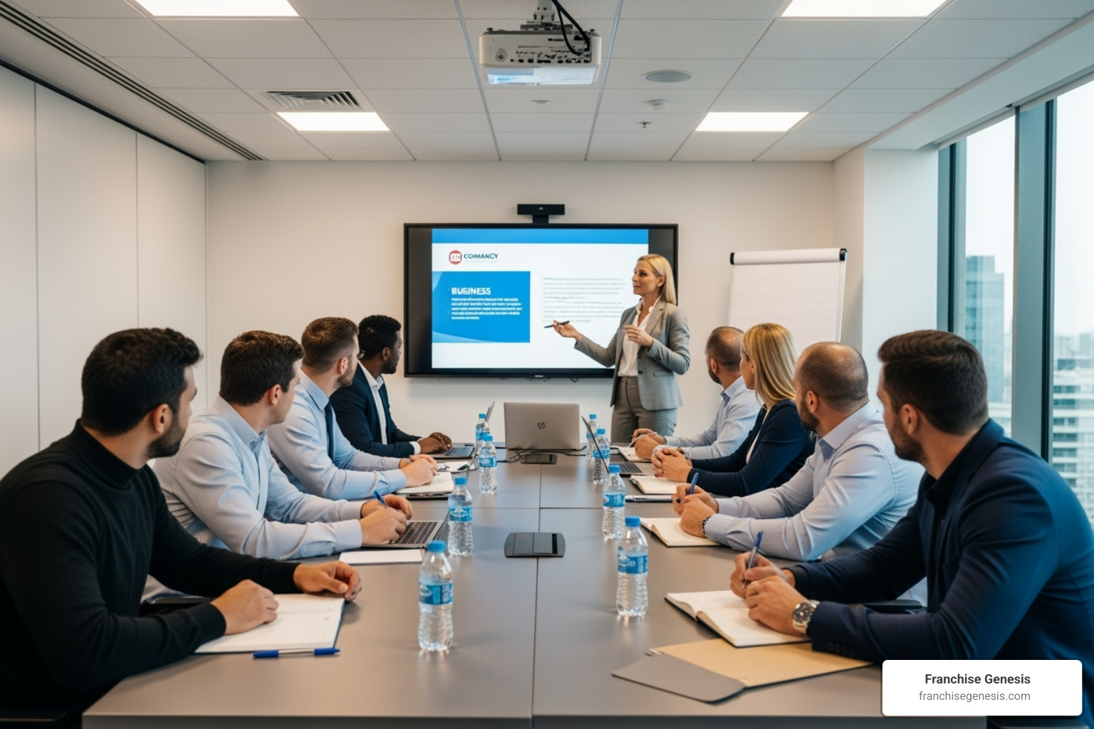 training session with a franchisor and new franchisees - Start a franchise company