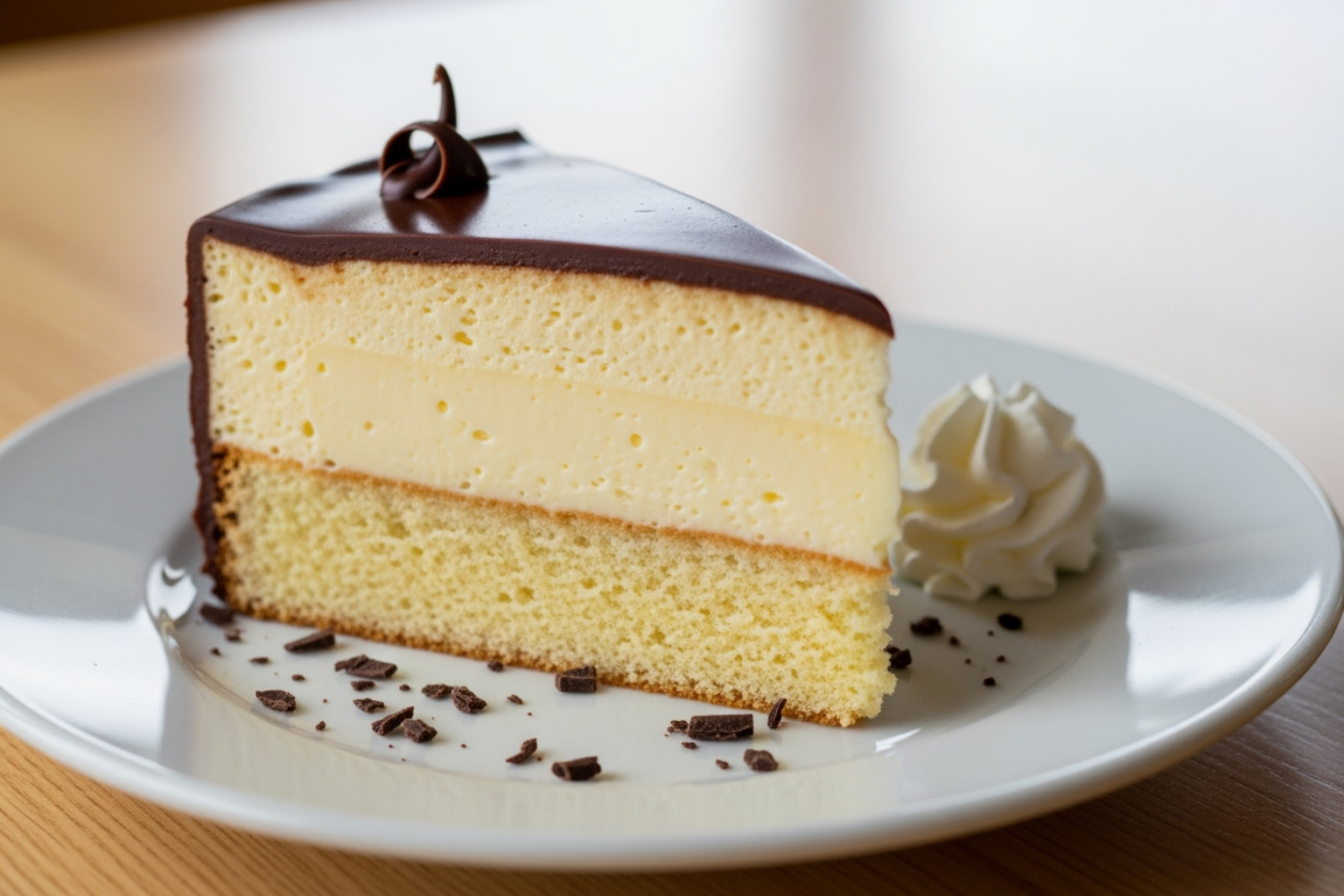 Perfect slice of Boston Cream Pie - what food is boston known for
