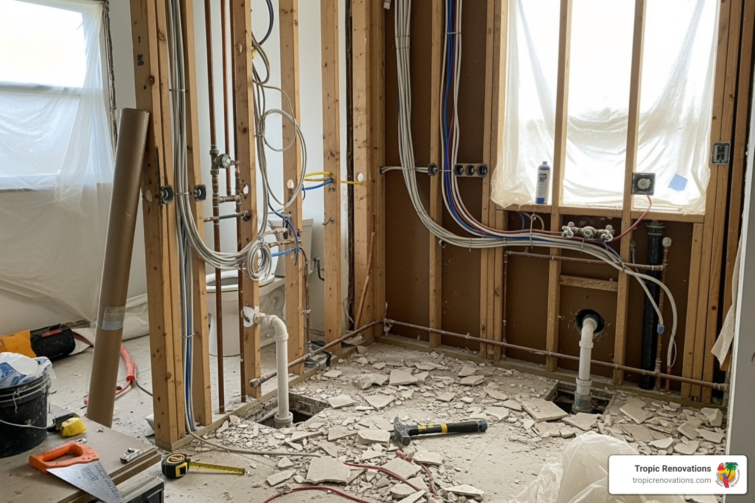 bathroom gut renovation - Do I need a permit?