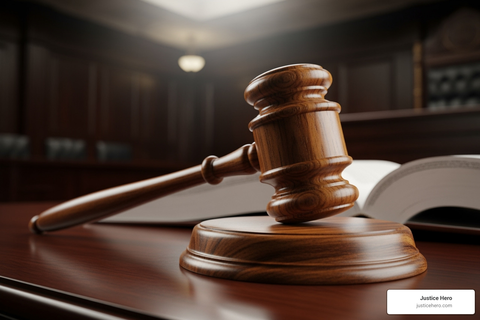 gavel in a courtroom setting - firefighter lawsuit foam