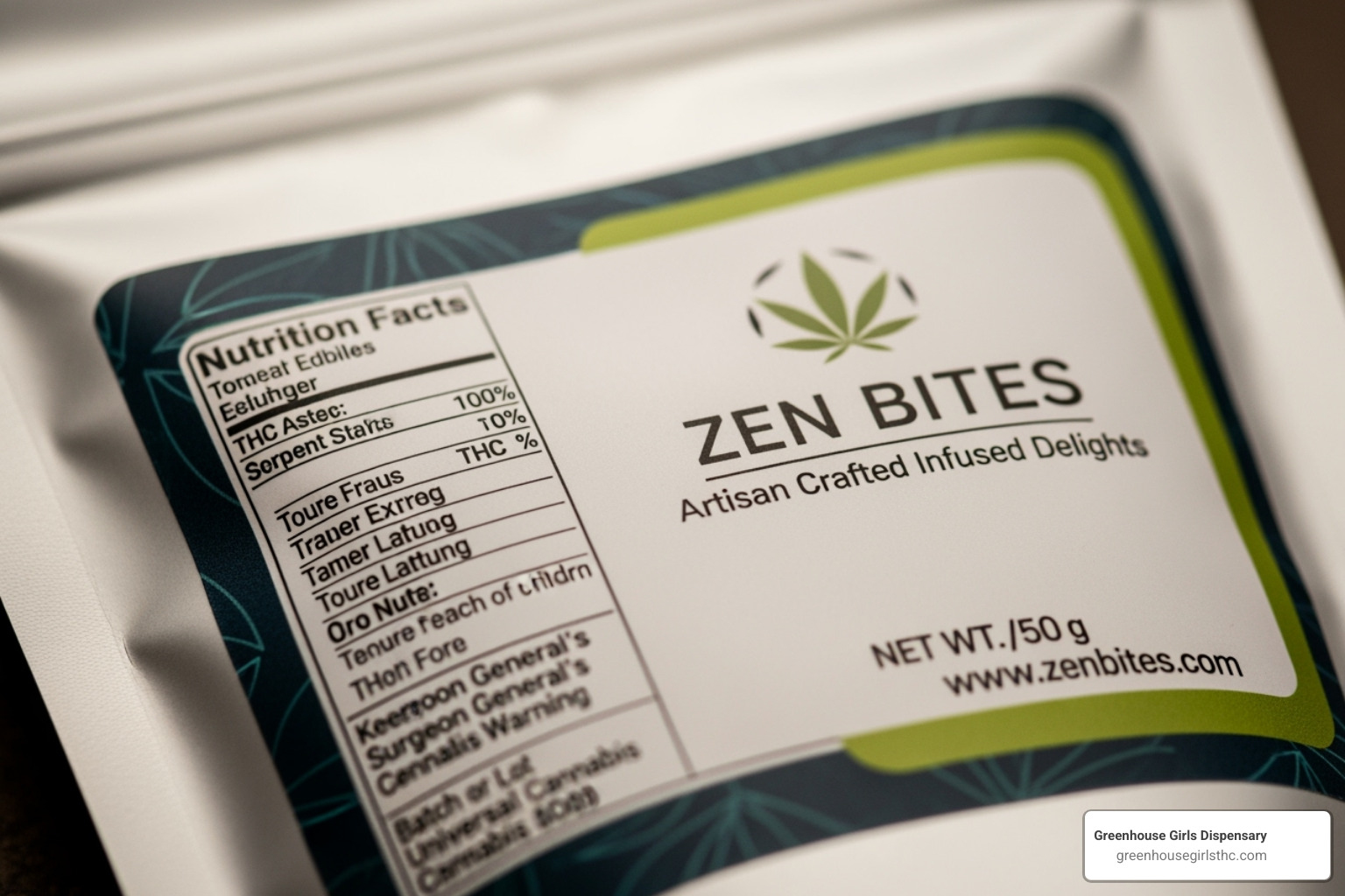 Product label with missing information like a batch ID or universal symbol - hemp derived delta 9 edibles