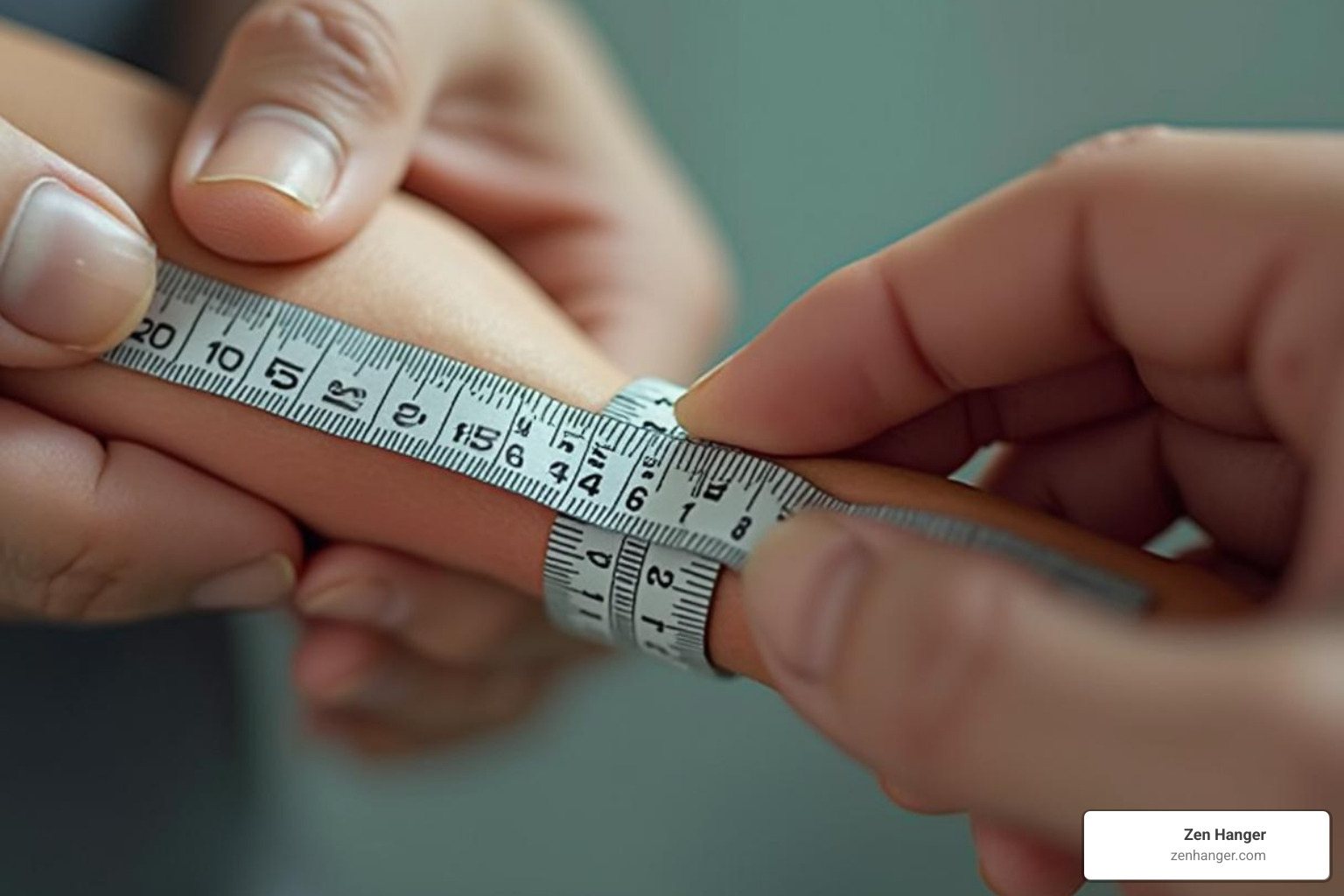 Image showing how to wrap a flexible tape for girth measurement at the mid-shaft - how to correctly measure penis length
