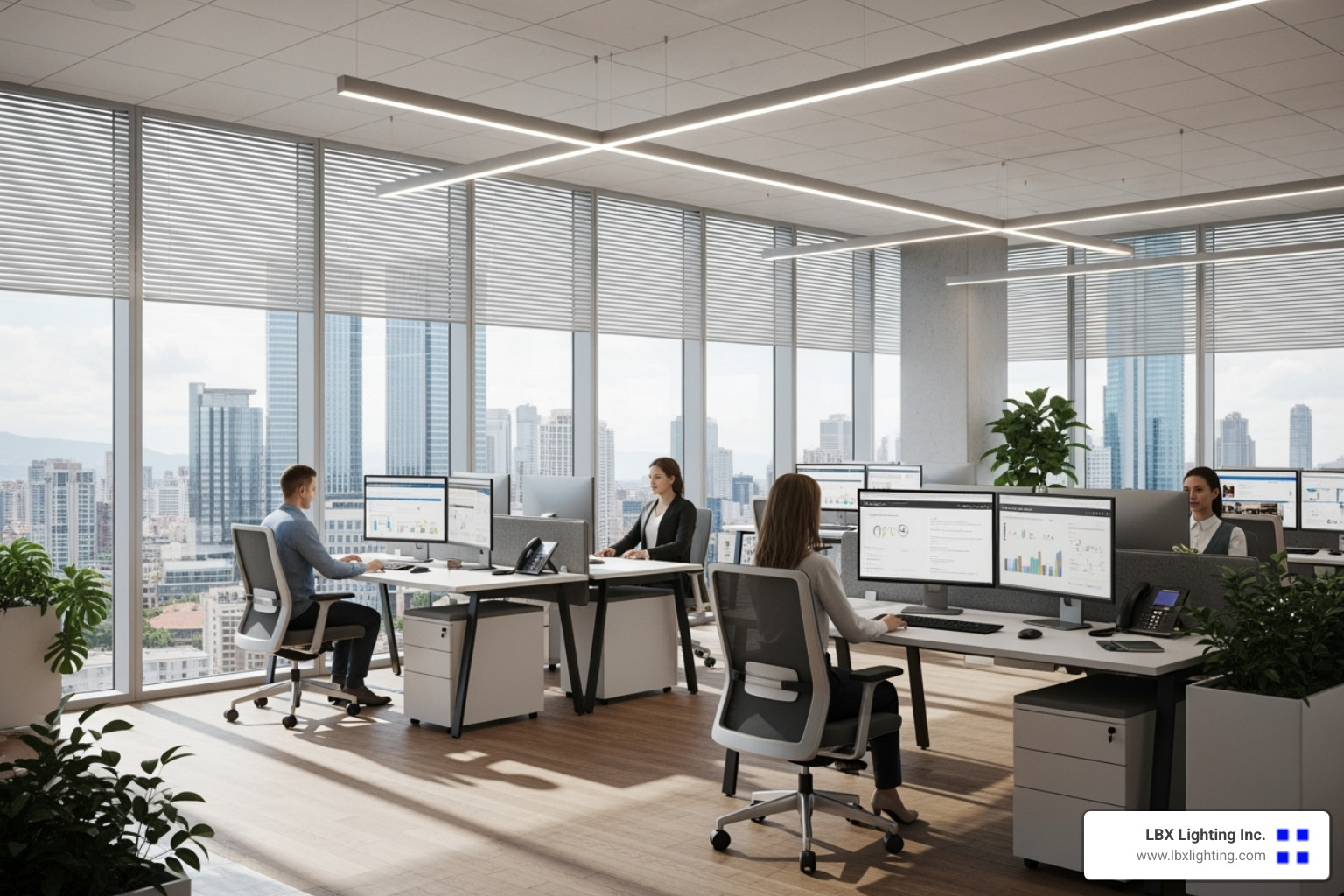 Daylight harvesting in a modern office - light control systems
