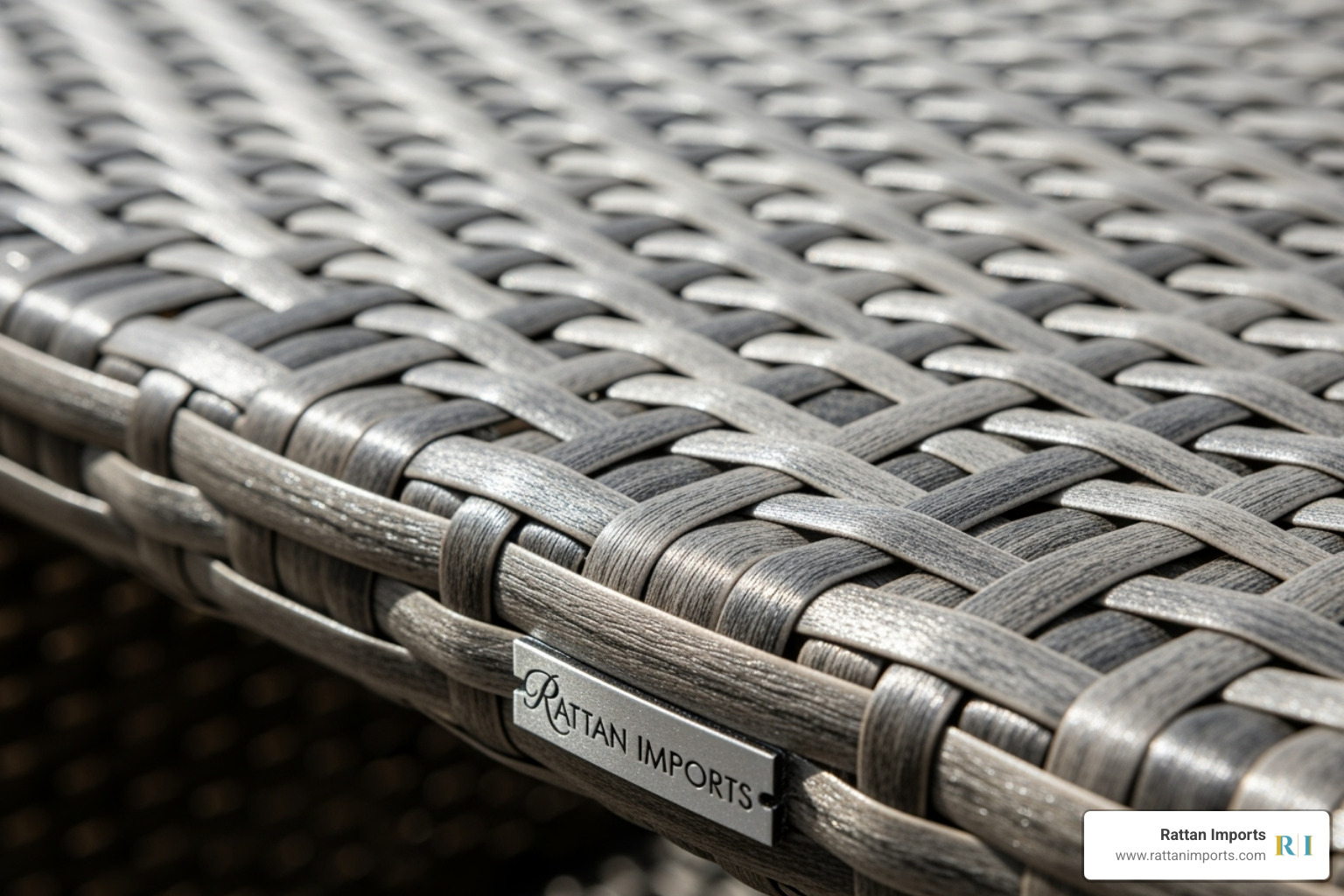 Intricate weave of a synthetic rattan side table from Rattan Imports glistening in the sun - outdoor side table rattan Intricate weave of a synthetic rattan side table from Rattan Imports glistening in the sun - outdoor side table rattan