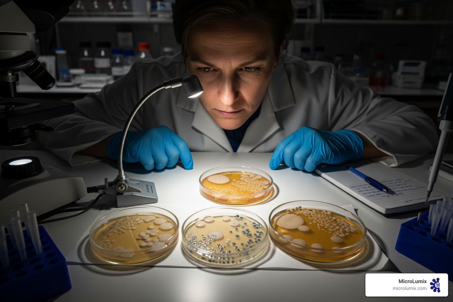 scientist looking at a petri dish with antibiotic-resistant bacteria - benefits of preventing hospital acquired infections scientist looking at a petri dish with antibiotic-resistant bacteria - benefits of preventing hospital acquired infections