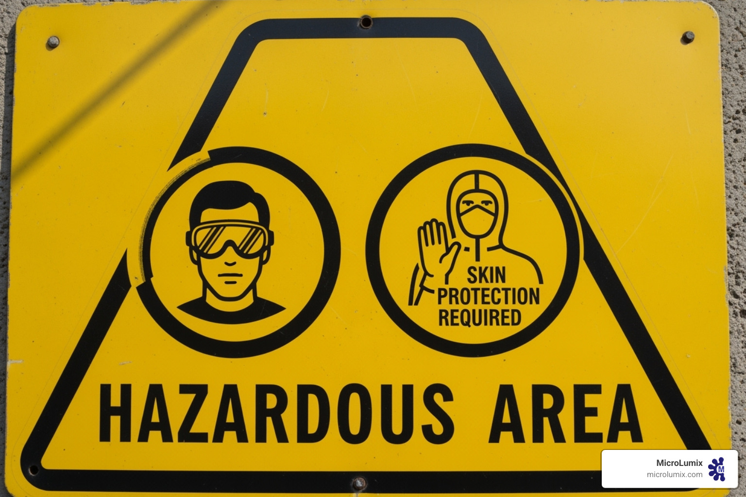 Warning sign indicating that UVC disinfection is in progress, with symbols for eye and skin protection and a clear message to not enter the room. - UVC surface sterilization Warning sign indicating that UVC disinfection is in progress, with symbols for eye and skin protection and a clear message to not enter the room. - UVC surface sterilization
