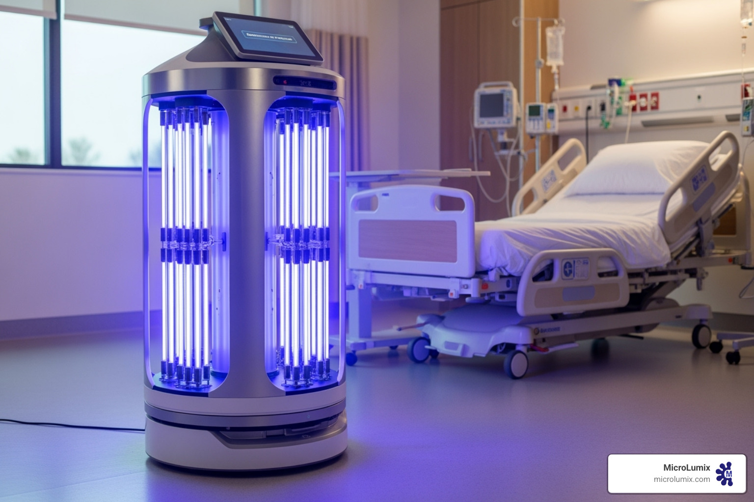 advanced UVC disinfection device in a patient room - infection control technology advanced UVC disinfection device in a patient room - infection control technology