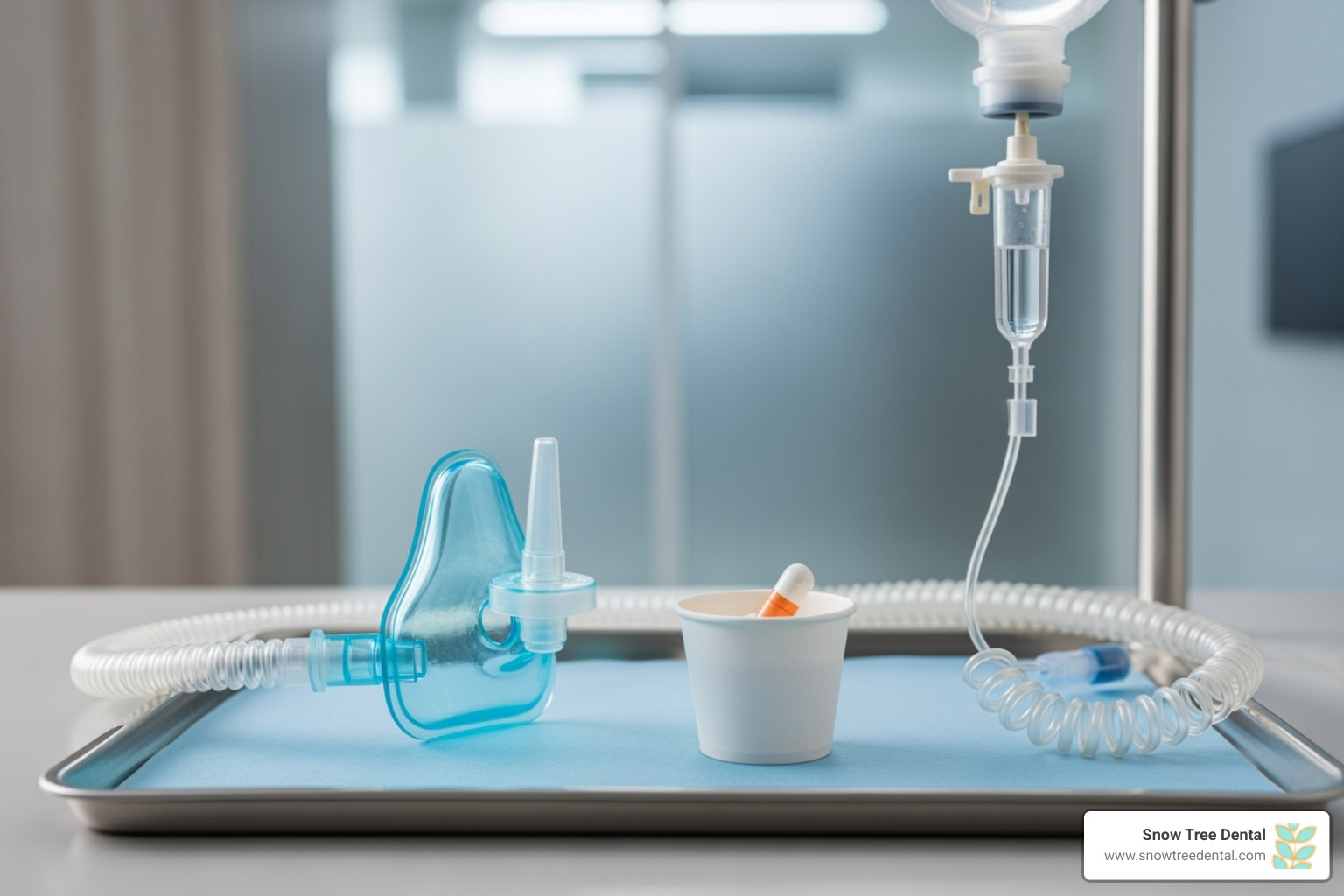 of different sedation methods (nasal mask, pill, IV line) - anxiety free dentistry