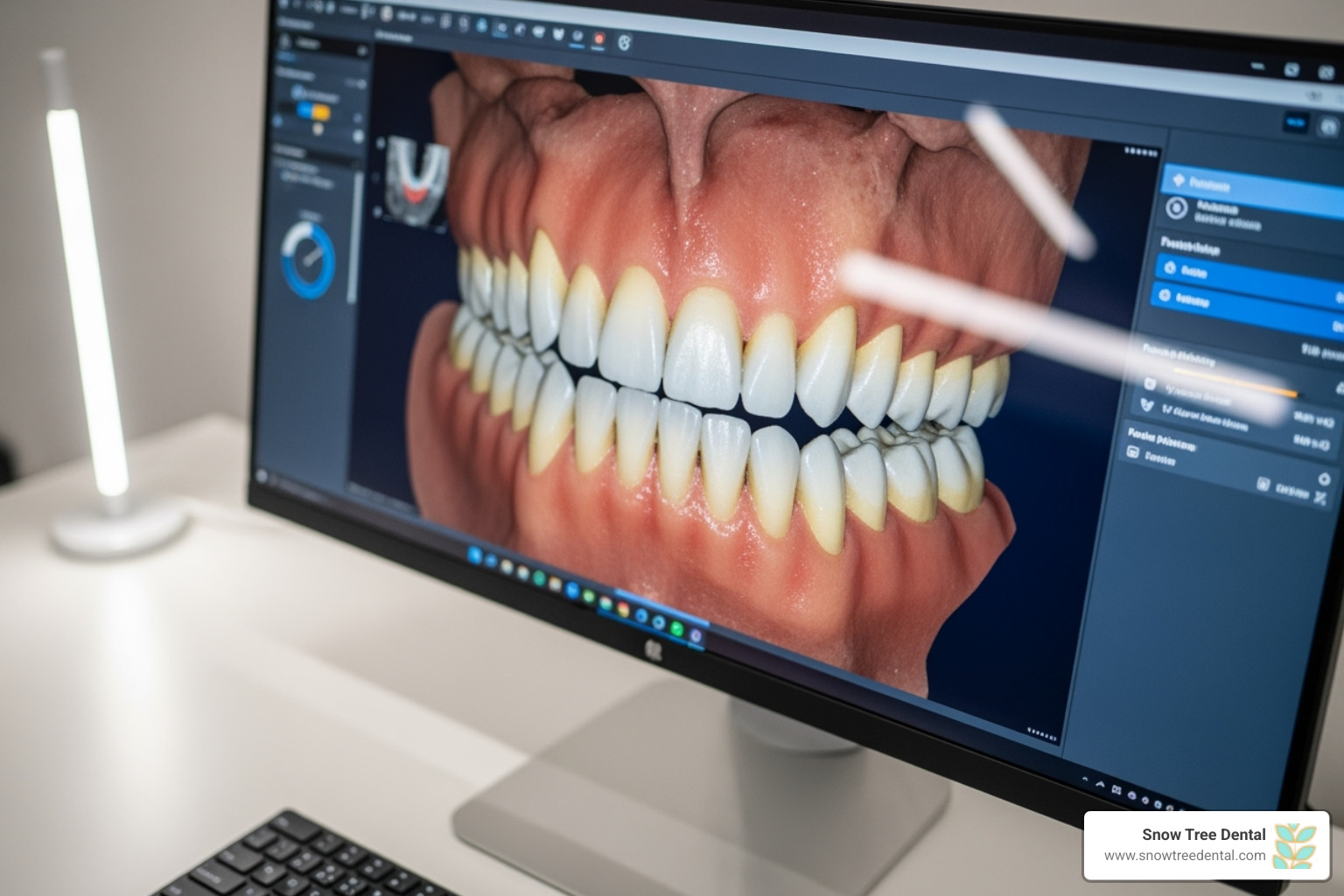 3D digital scan of teeth on a computer screen - Invisalign cost Houston
