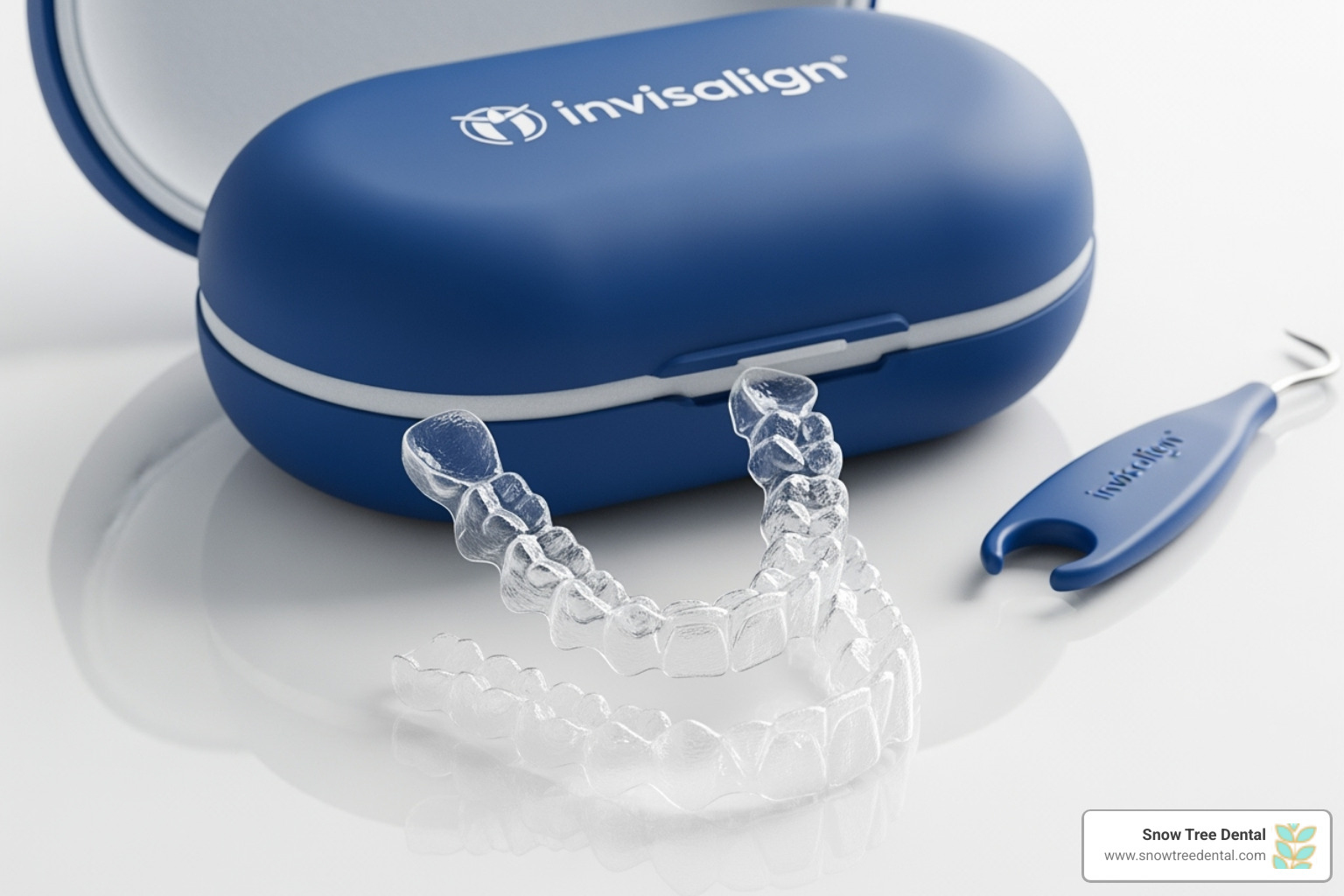 Invisalign starter kit with aligners and a case - Invisalign cost Houston