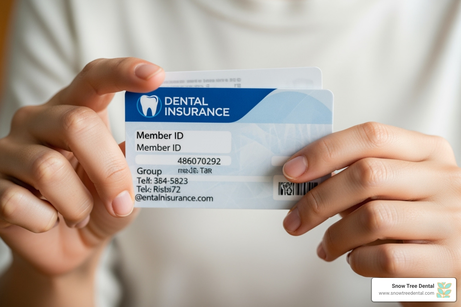 person reviewing a dental insurance card - Invisalign cost Houston