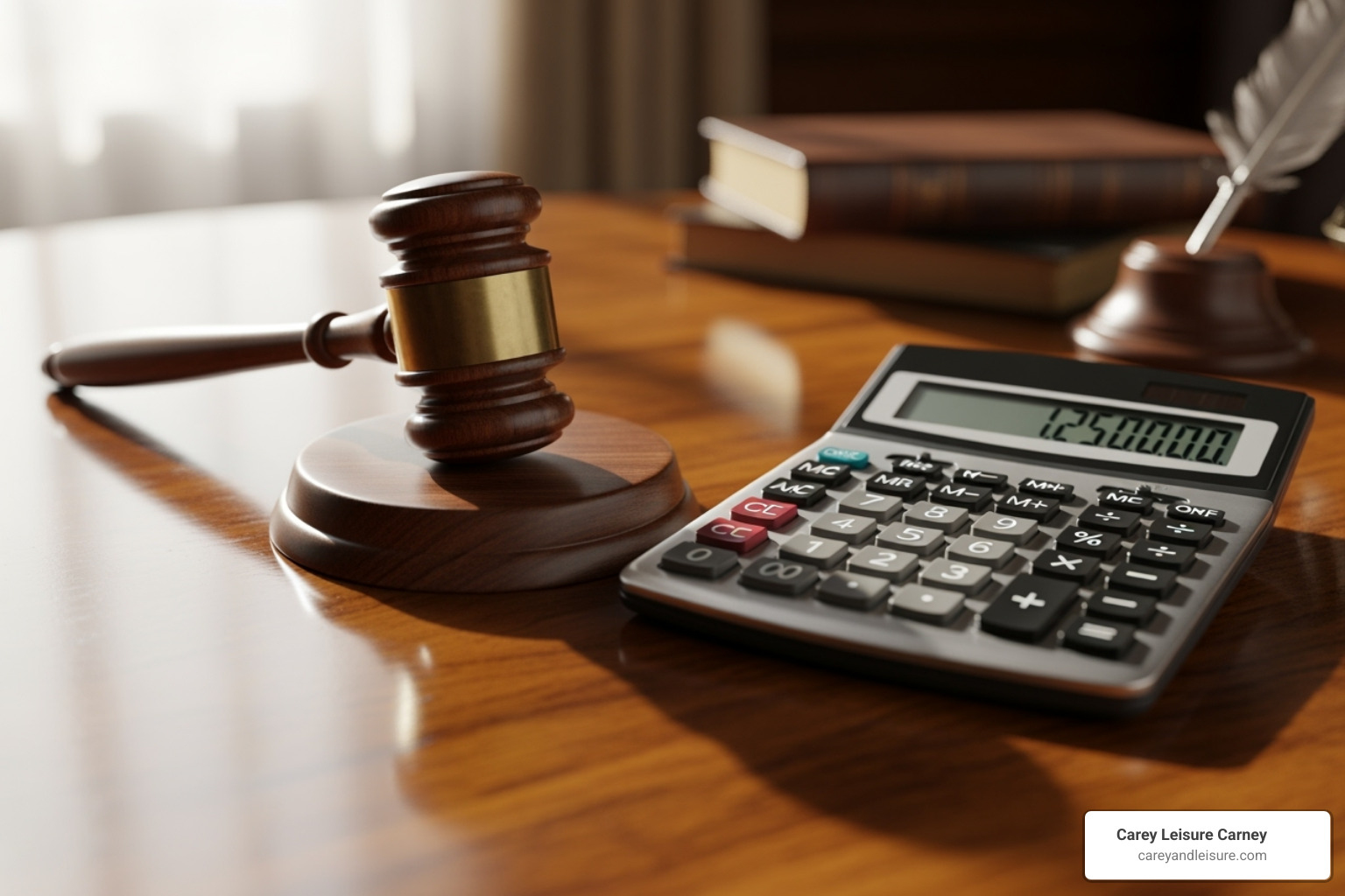 gavel and a calculator - best attorney for slip and falls