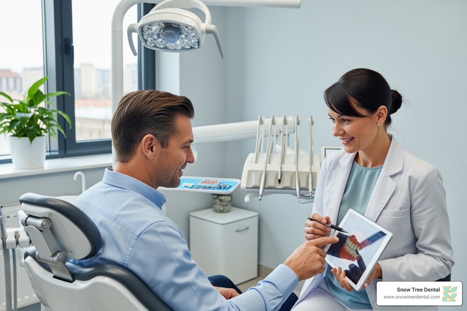 patient discussing treatment plan with friendly dentist - dental financing assistance patient discussing treatment plan with friendly dentist - dental financing assistance