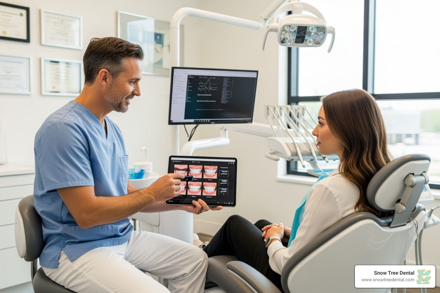 dentist consulting with a patient about veneers - veneers cost Houston dentist consulting with a patient about veneers - veneers cost Houston