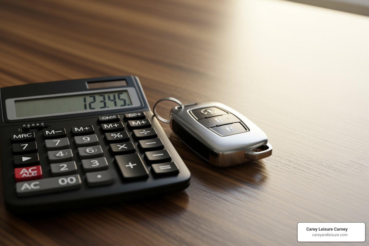 A calculator and a car key - diminished car value