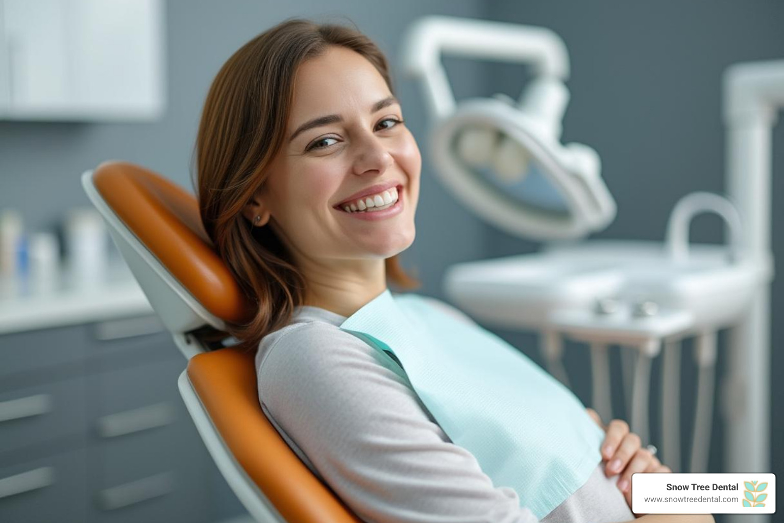 A patient looking happy in a dental chair, signifying comfort and satisfaction - CEREC dental Houston A patient looking happy in a dental chair, signifying comfort and satisfaction - CEREC dental Houston