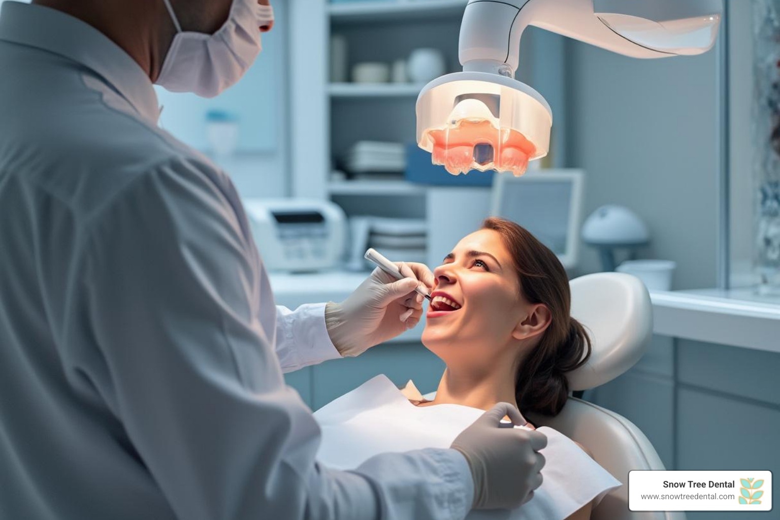 A dentist using a digital intraoral scanner on a patient - CEREC dental Houston A dentist using a digital intraoral scanner on a patient - CEREC dental Houston