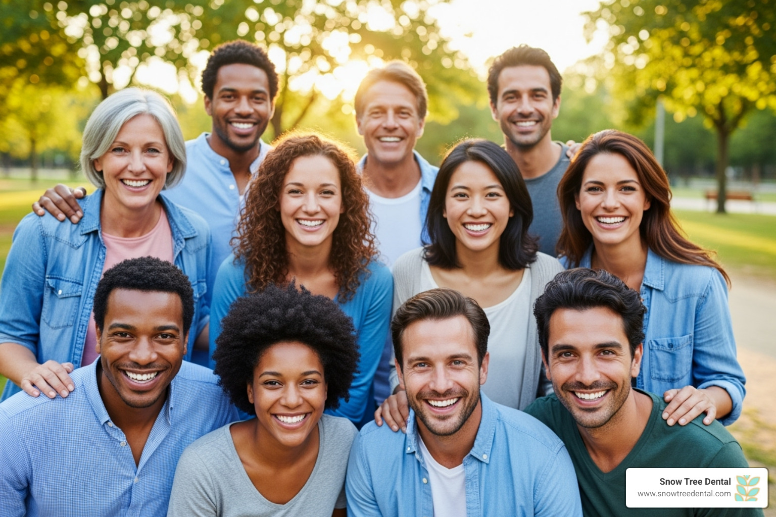 diverse group of people smiling - cosmetic dental procedures Houston diverse group of people smiling - cosmetic dental procedures Houston