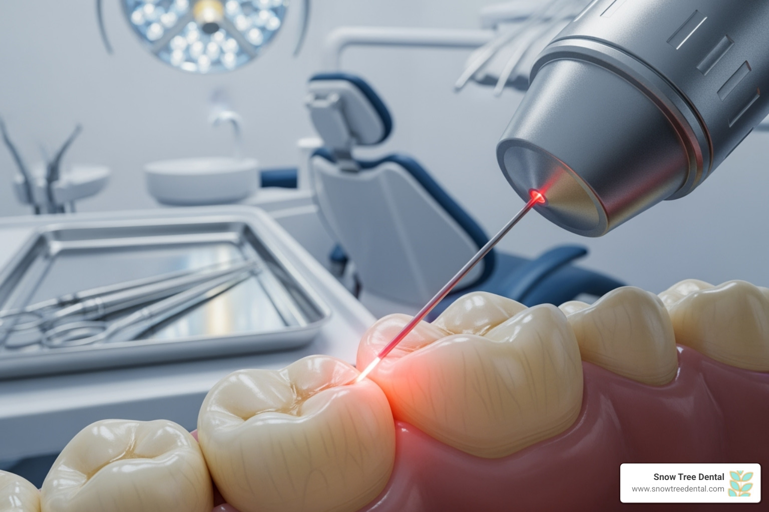 Dental laser in use - advanced dental care Dental laser in use - advanced dental care