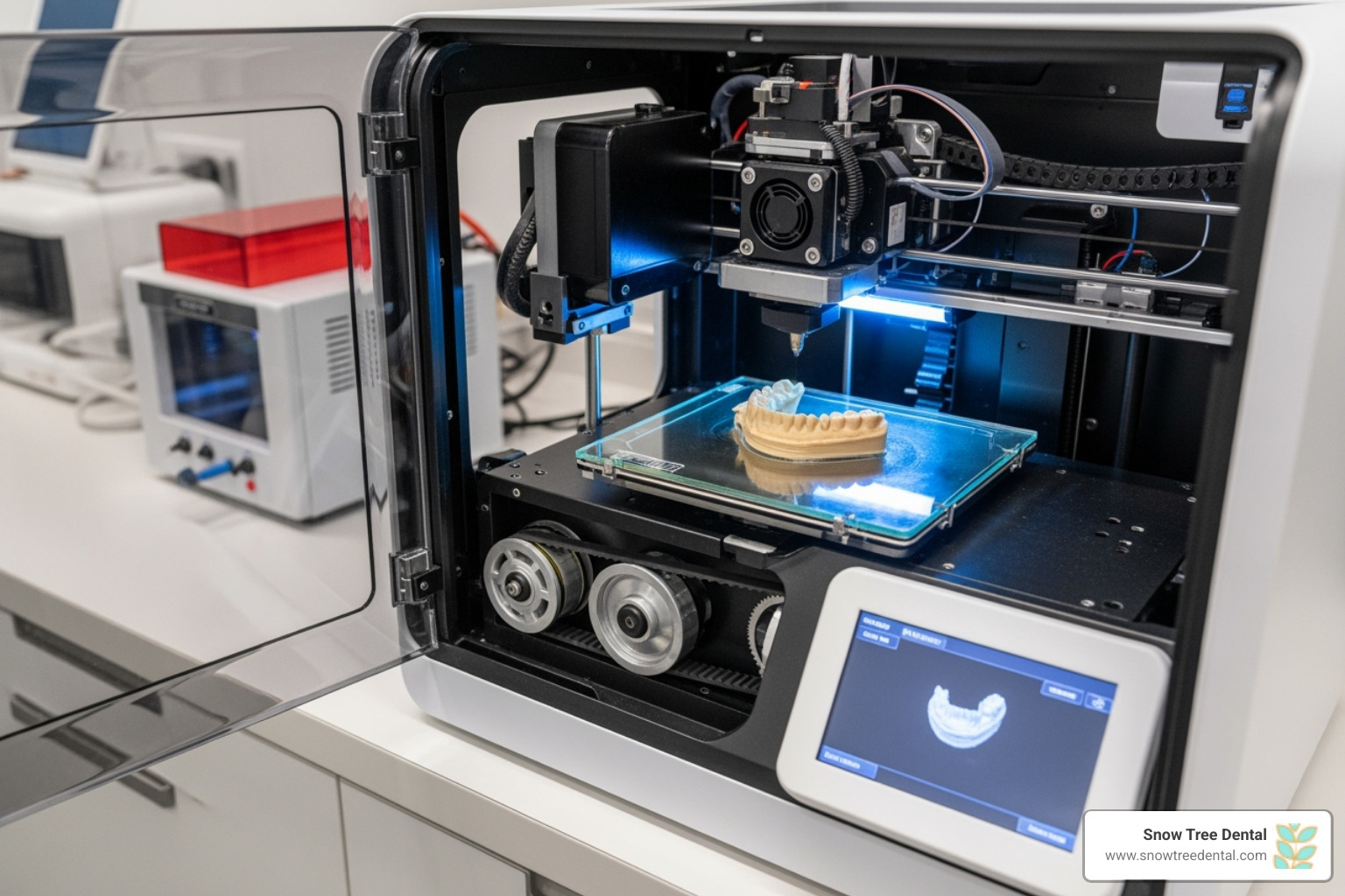 dental 3D printer creating a custom crown - modern advances in dental technology dental 3D printer creating a custom crown - modern advances in dental technology