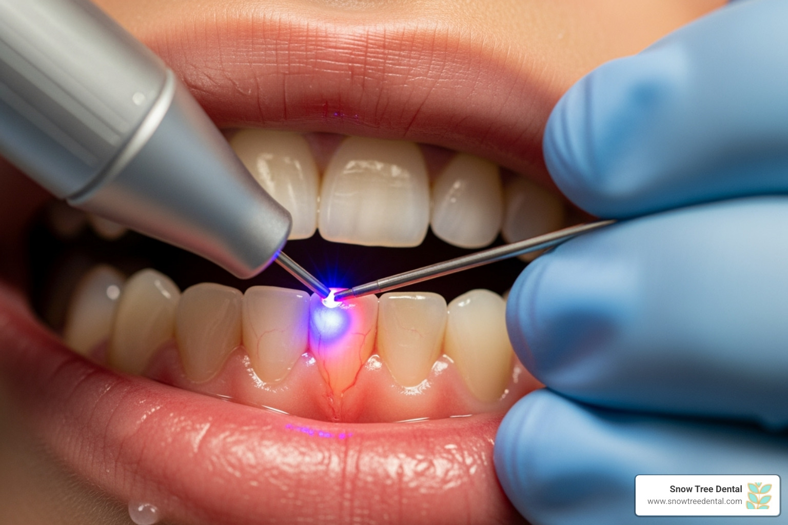 dental laser being used for a soft-tissue procedure - modern advances in dental technology dental laser being used for a soft-tissue procedure - modern advances in dental technology