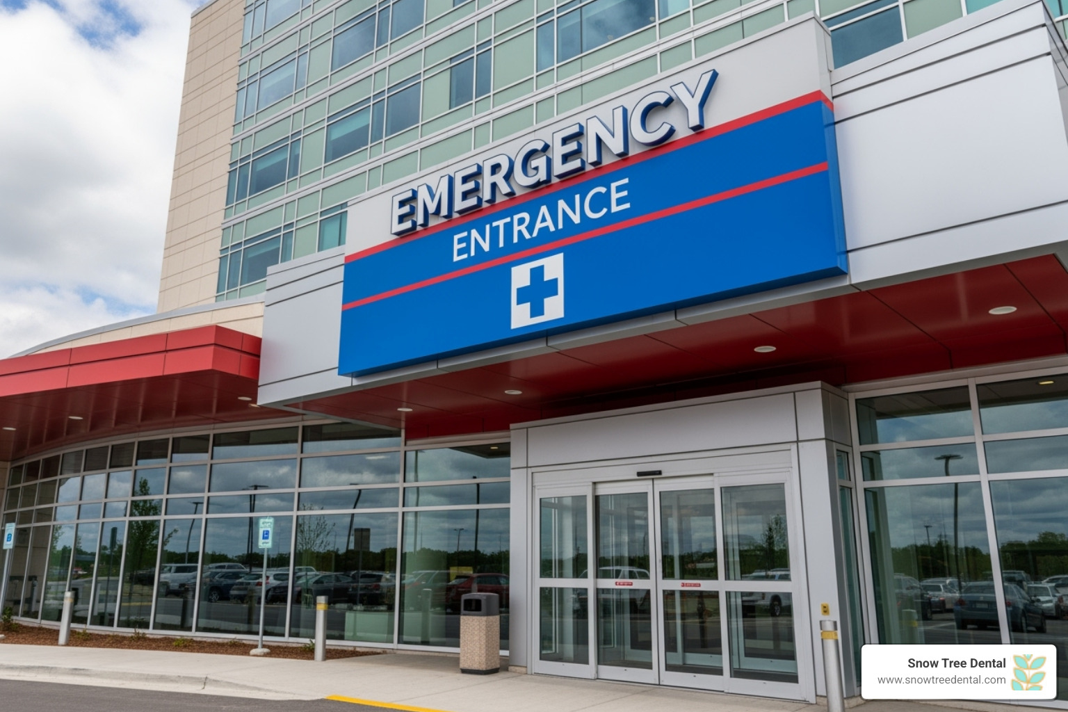 Hospital emergency room entrance sign - 24 hour dentist near me