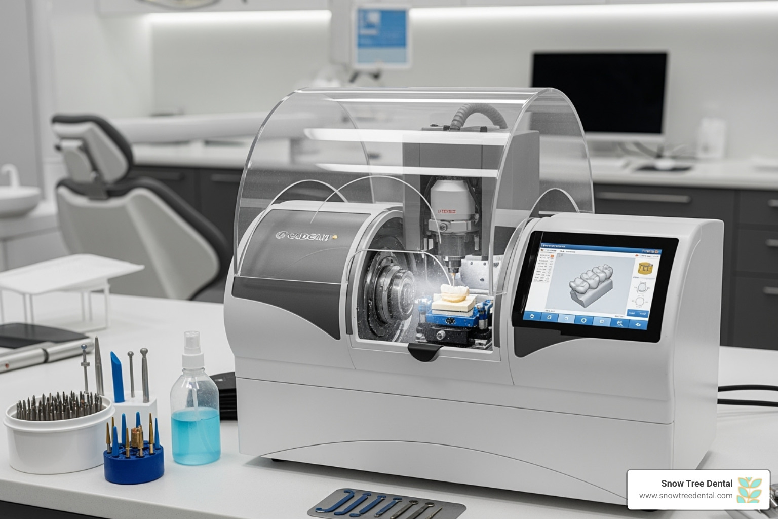 In-office dental CAD/CAM milling machine - same day crowns