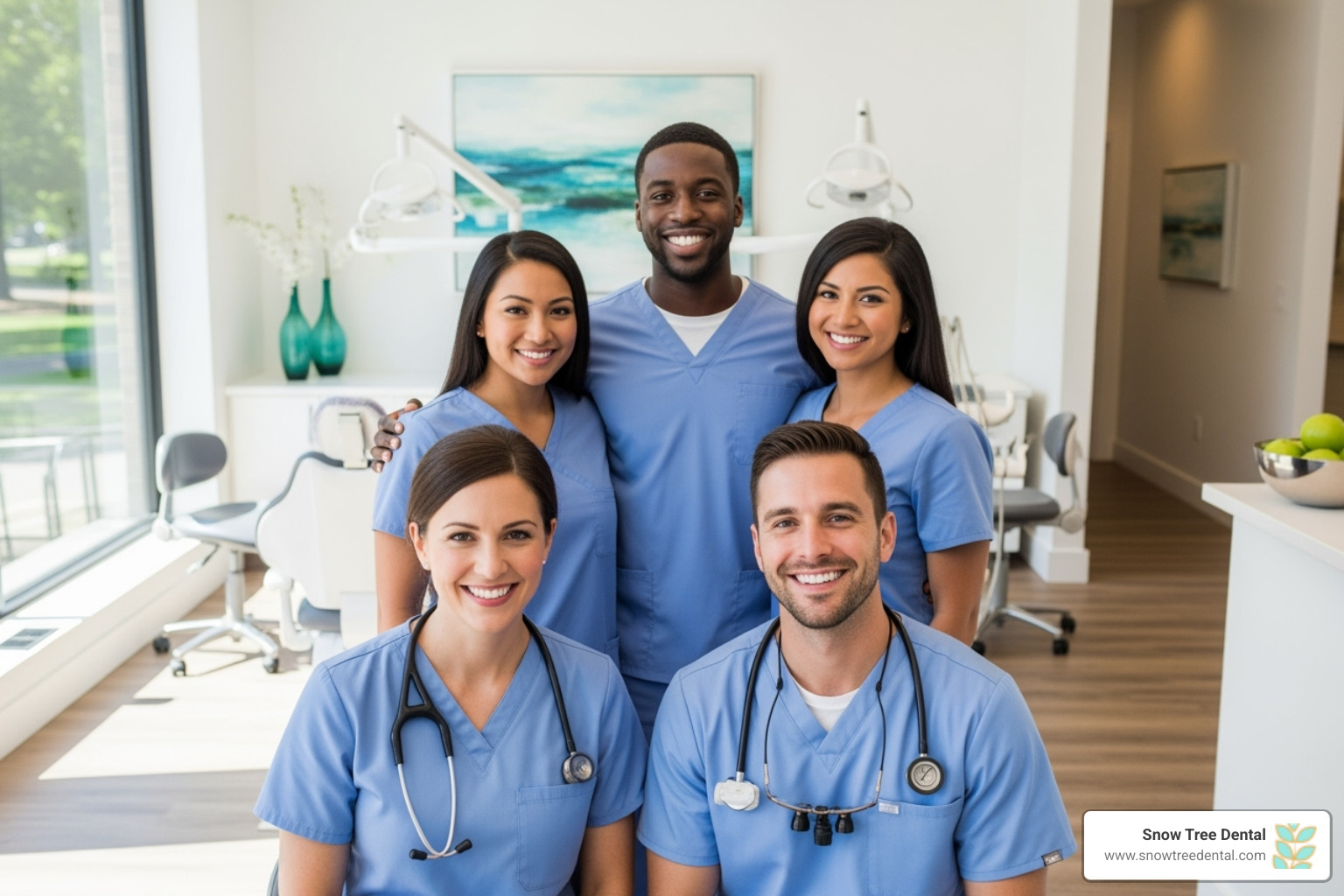 friendly Snow Tree Dental team - professional teeth whitening