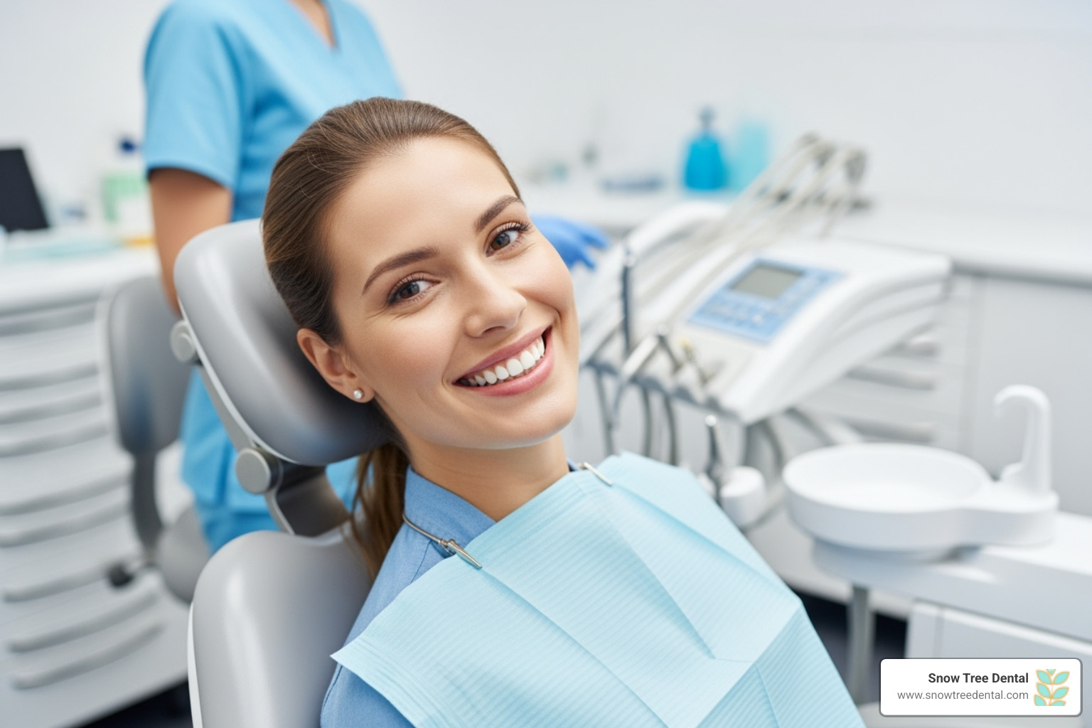 relaxed patient smiling in a dental chair - laser dentistry Houston relaxed patient smiling in a dental chair - laser dentistry Houston
