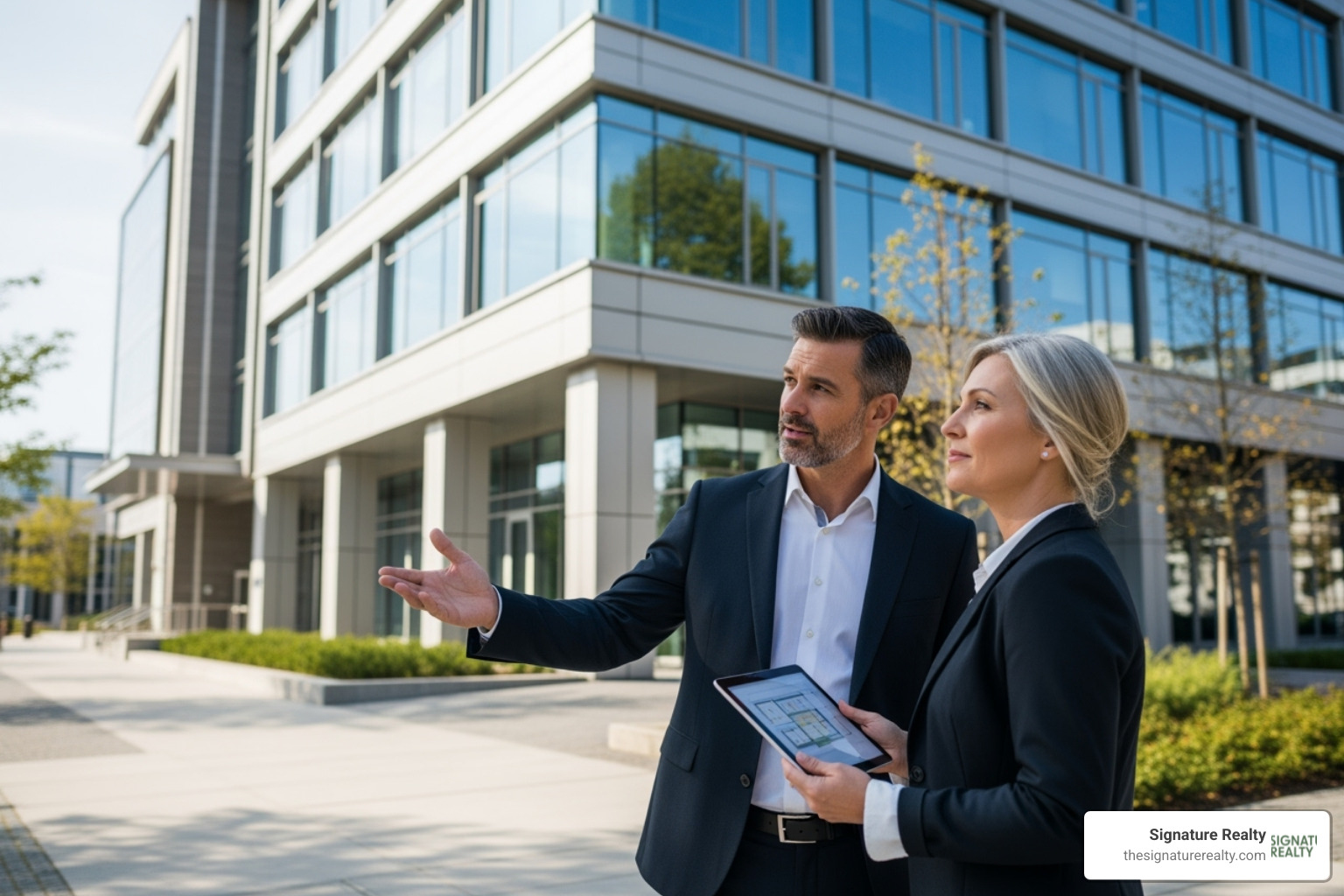 a real estate agent showing a property to an investor - commercial real estate for sale in broward county a real estate agent showing a property to an investor - commercial real estate for sale in broward county
