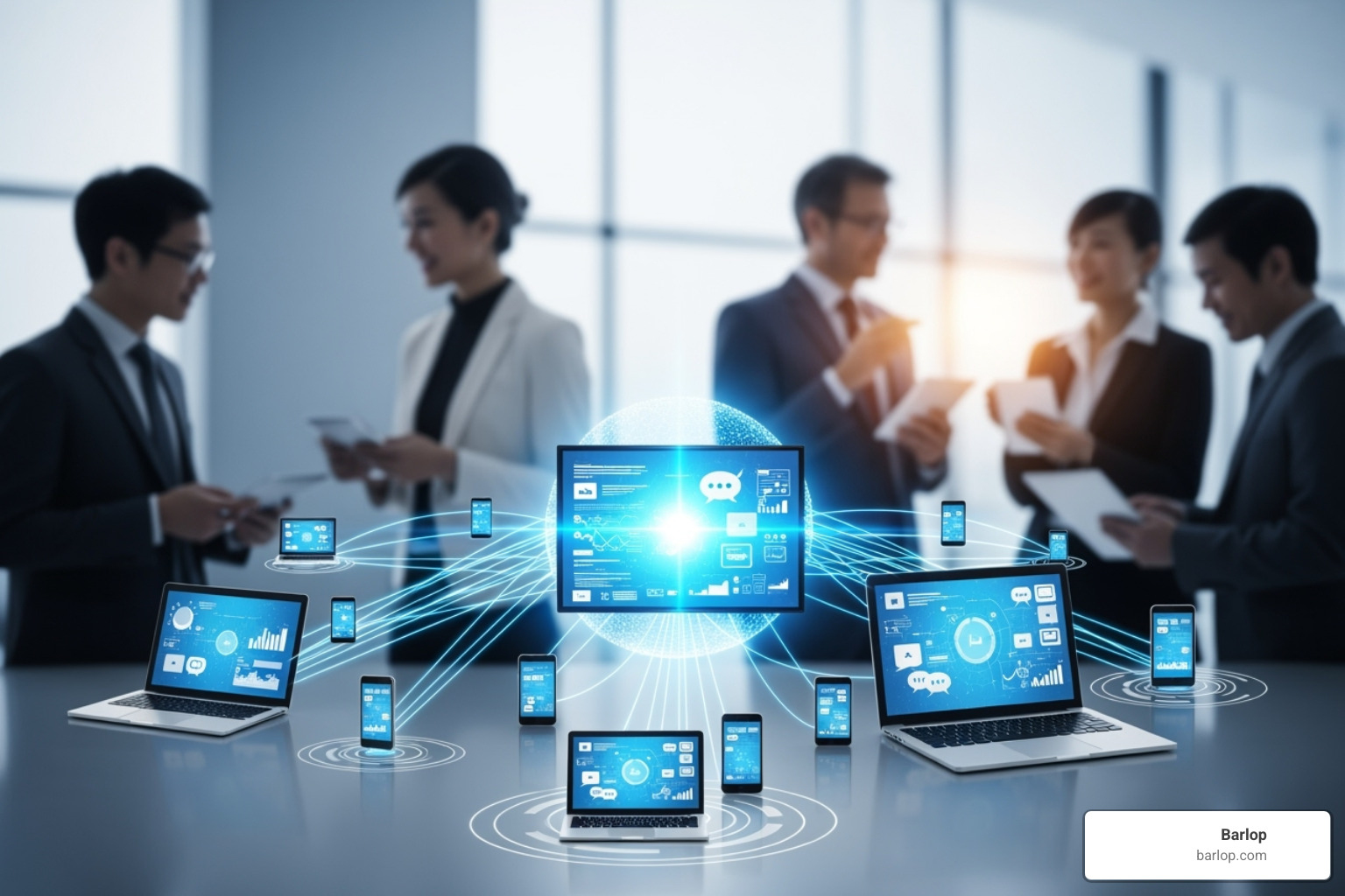 A dashboard integrating phone, video, and messaging - company communication solutions