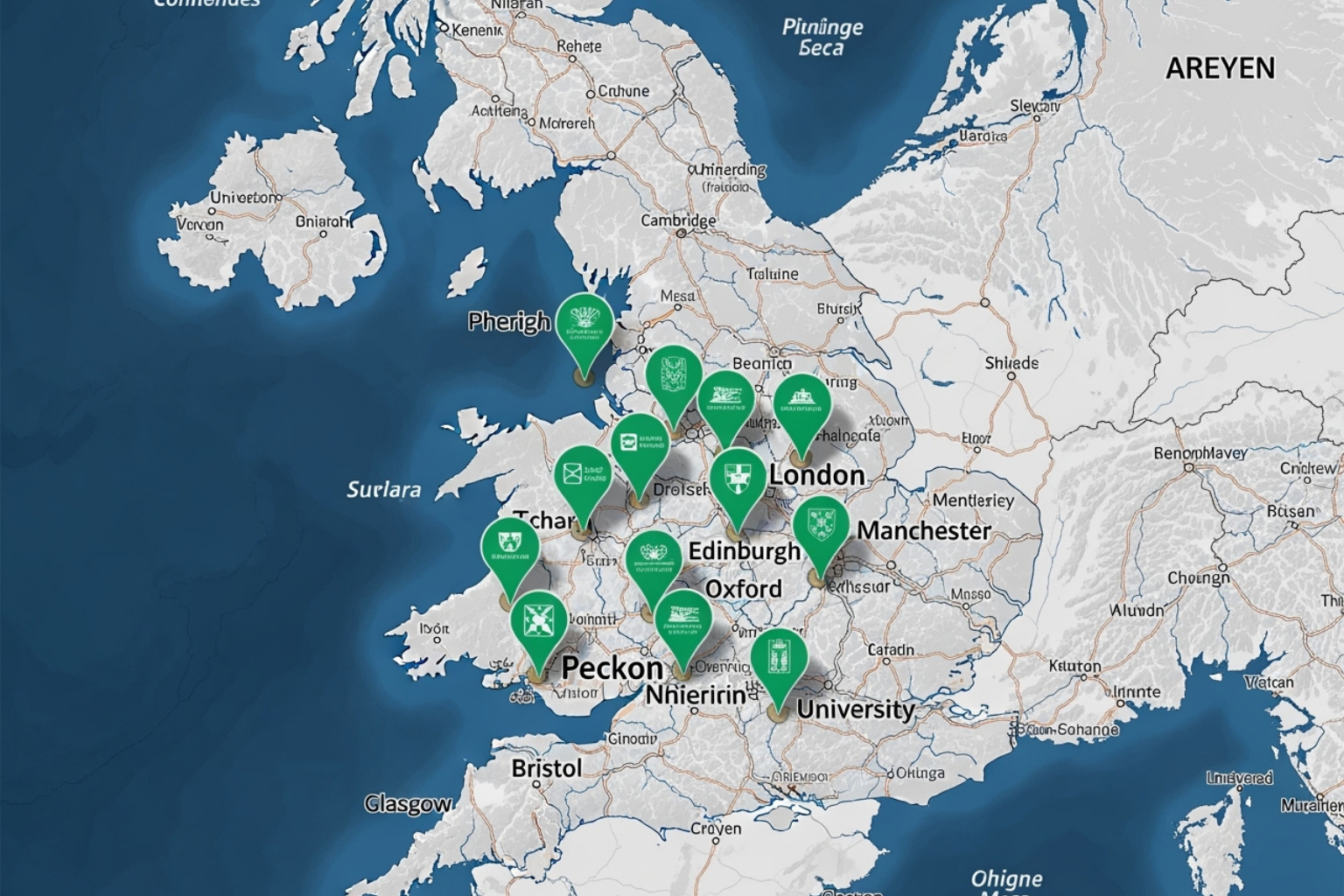 Map highlighting affordable university cities in the UK - Affordable Homes To Rent Near Universities