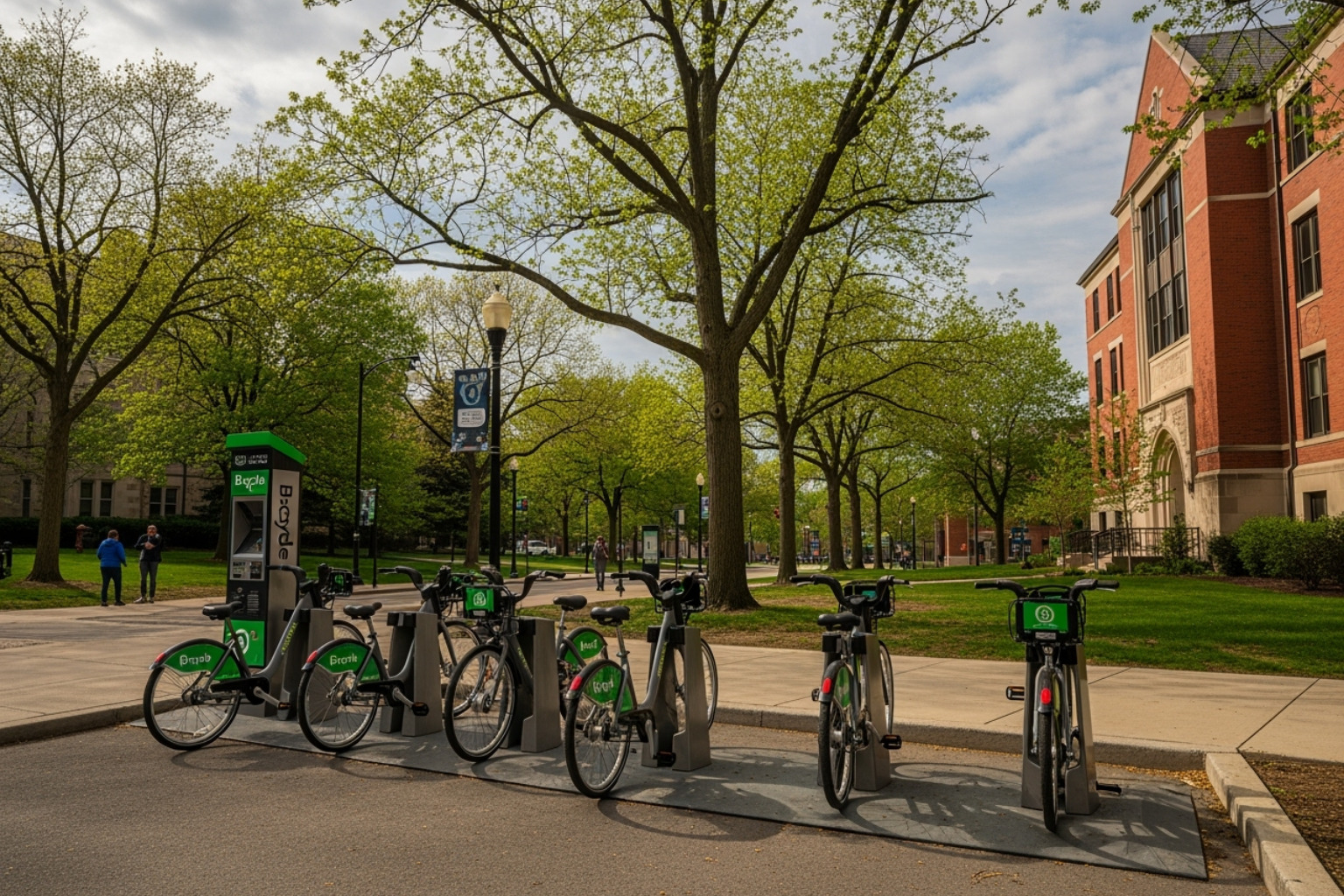 a Madison B-cycle station near campus - apartments near uw madison wi