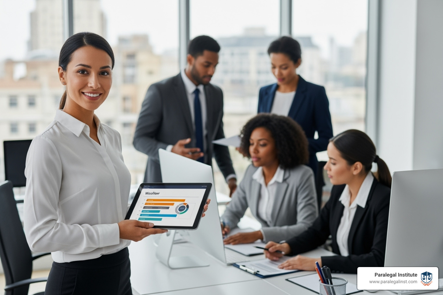 Career path diagram showing advancement beyond paralegal manager to roles like Director of Paralegal Services, Legal Operations Manager, and Firm Administrator - paralegal manager jobs