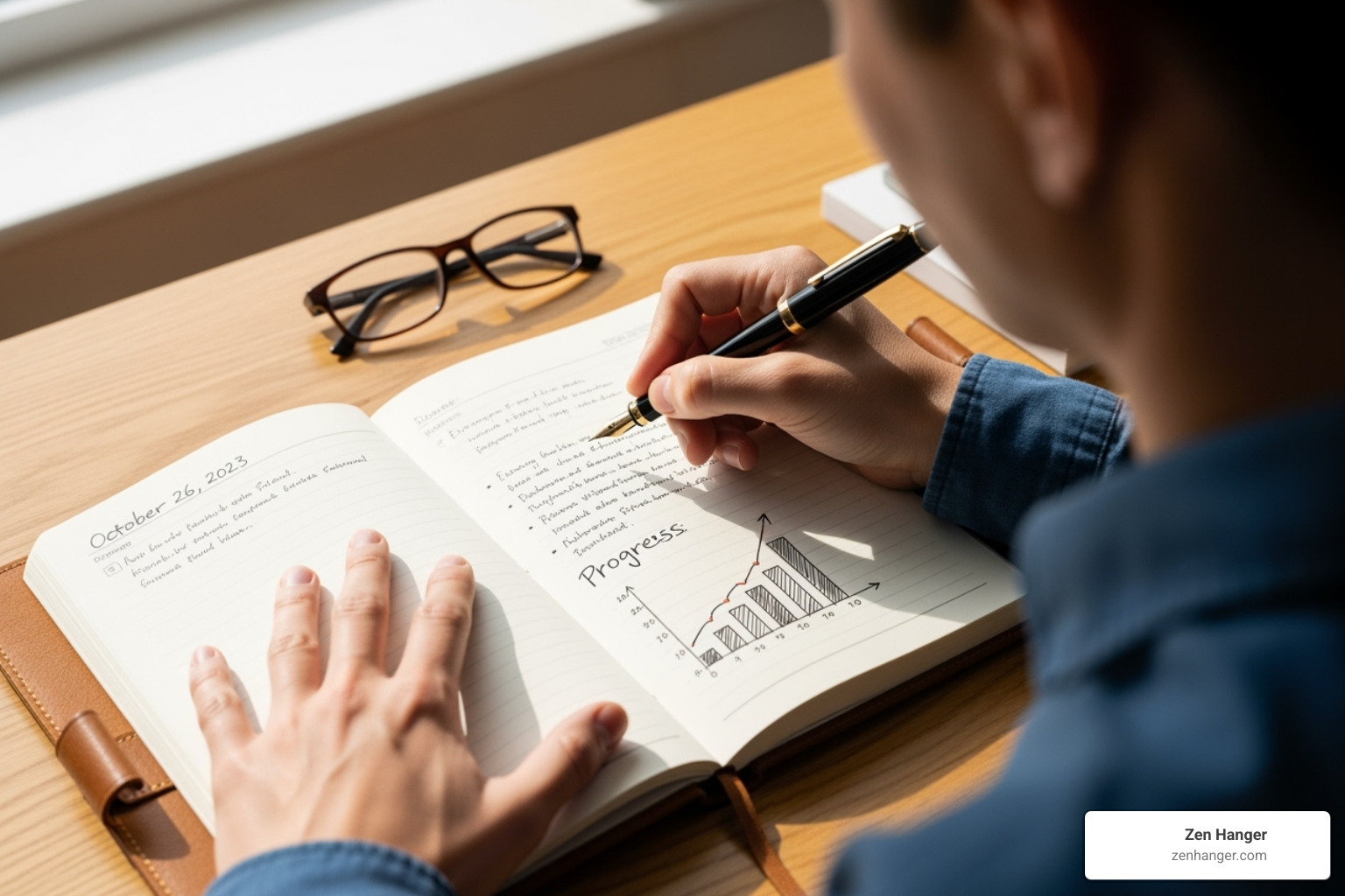 Person tracking progress in a journal - How long for results