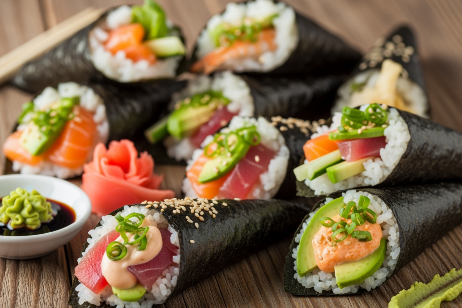set of delicious and affordable hand rolls - best sushi nyc