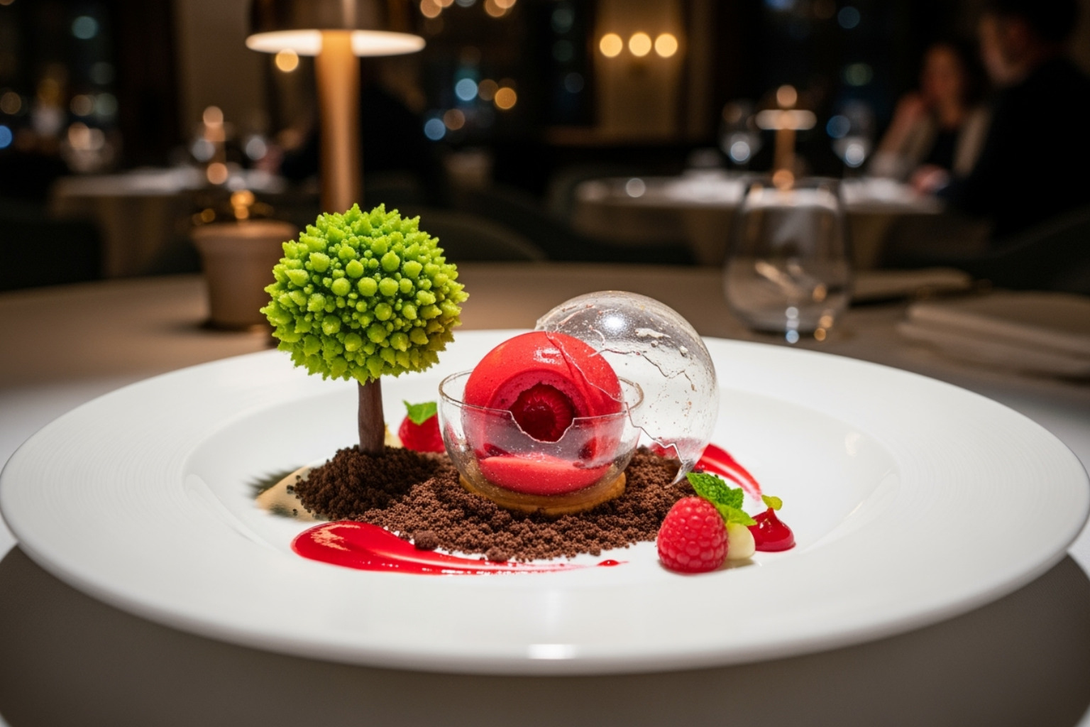 A signature, photogenic dessert at a local NYC restaurant - unique restaurants in ny