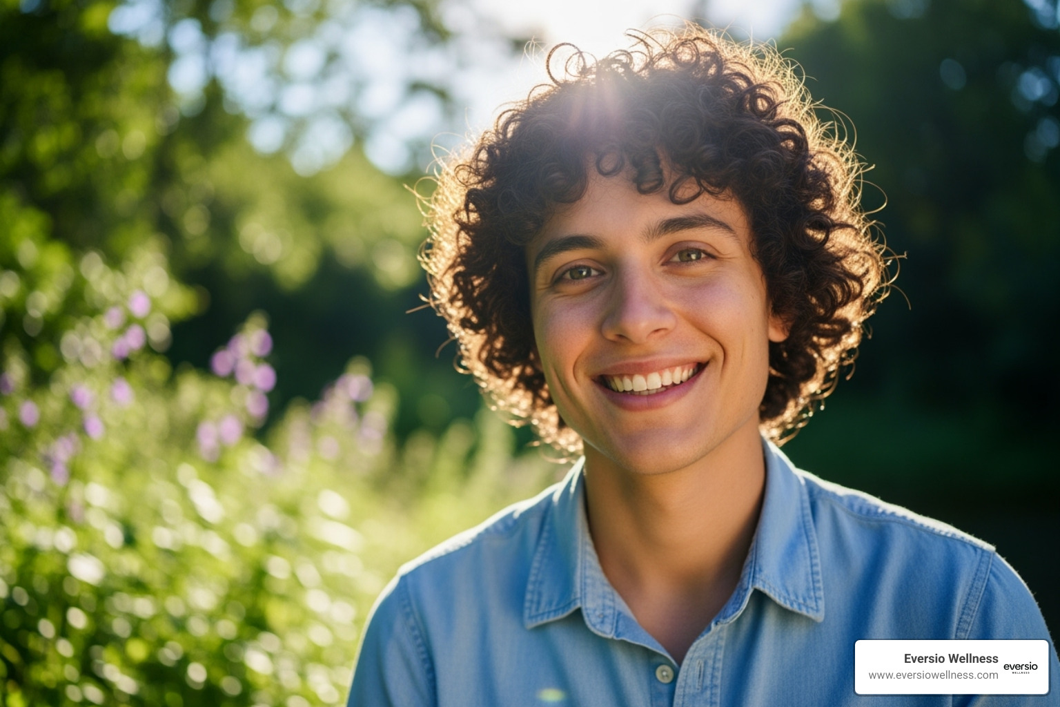 A person feeling vibrant and healthy outdoors - Chaga antioxidant benefits