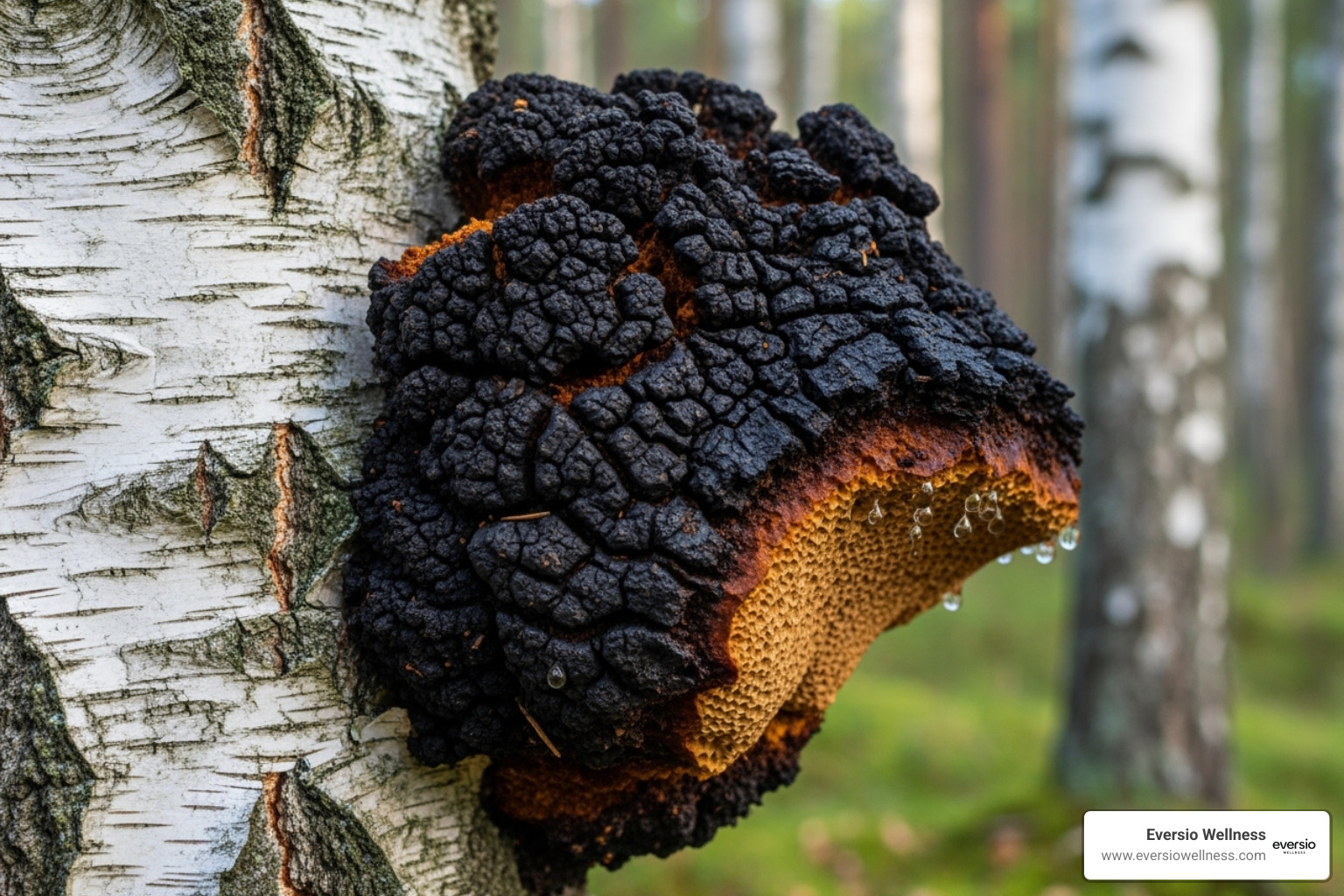 Dried Chaga chunks and Chaga powder side-by-side - Chaga antioxidant benefits
