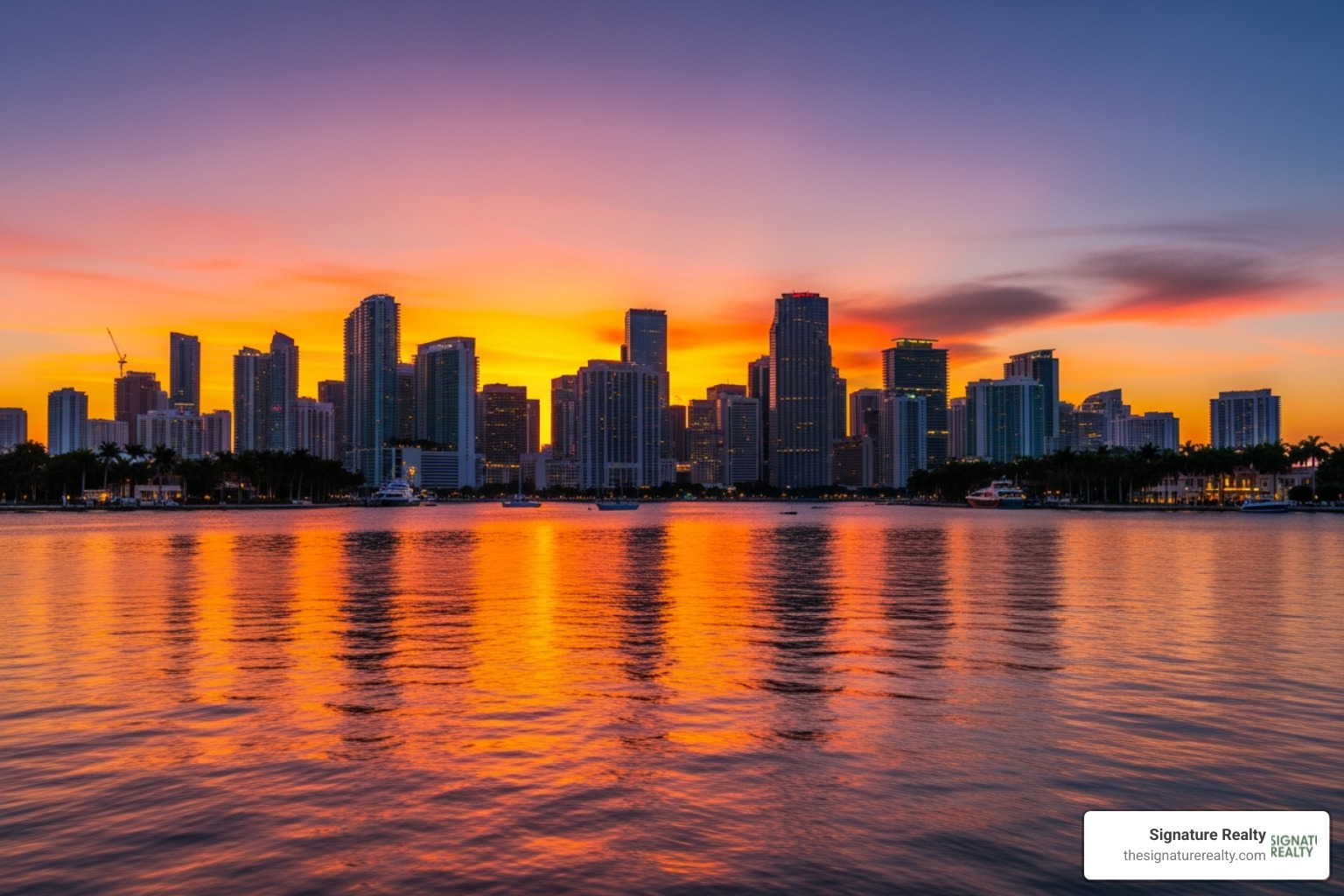 Miami skyline at sunset - Miami Dade virtual Miami skyline at sunset - Miami Dade virtual