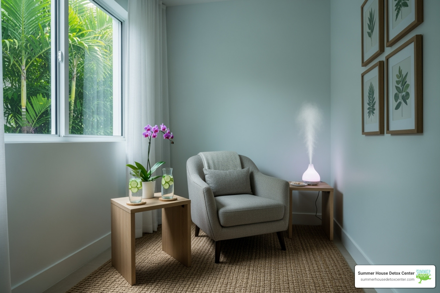 comfortable detox room in Miami - easing withdrawal symptoms from opiates