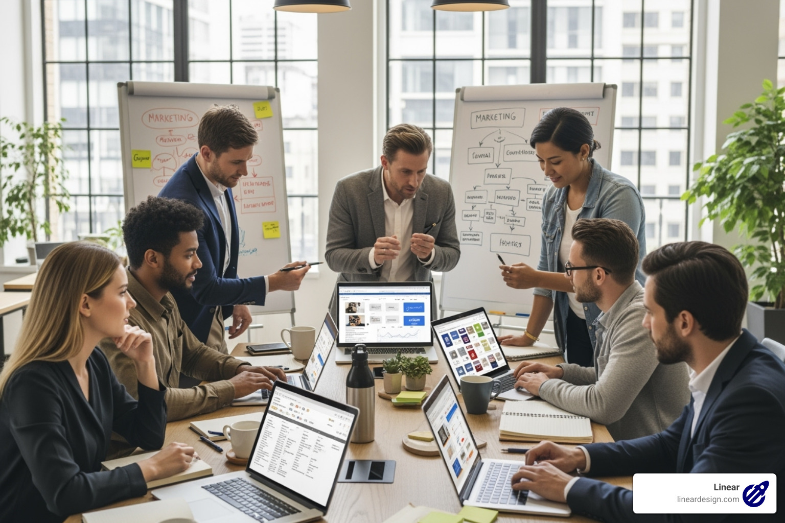 Image of a team collaborating on a digital marketing strategy - instagram advertising services