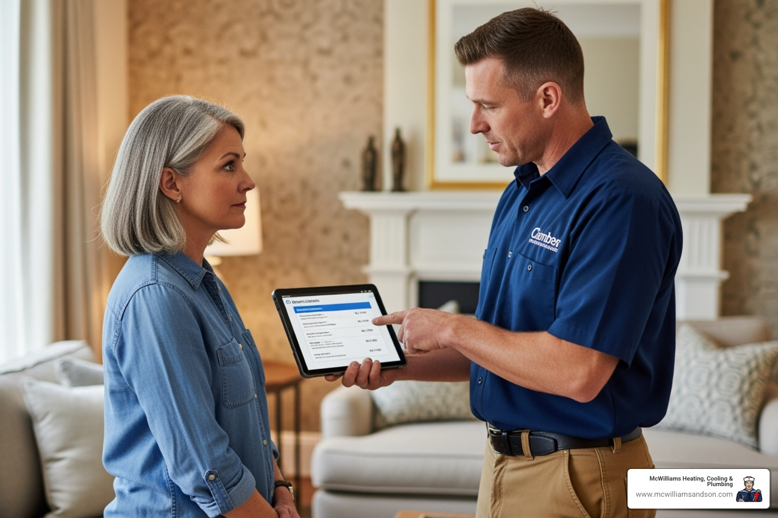 of a plumber providing an estimate to a homeowner - emergency plumber katy of a plumber providing an estimate to a homeowner - emergency plumber katy