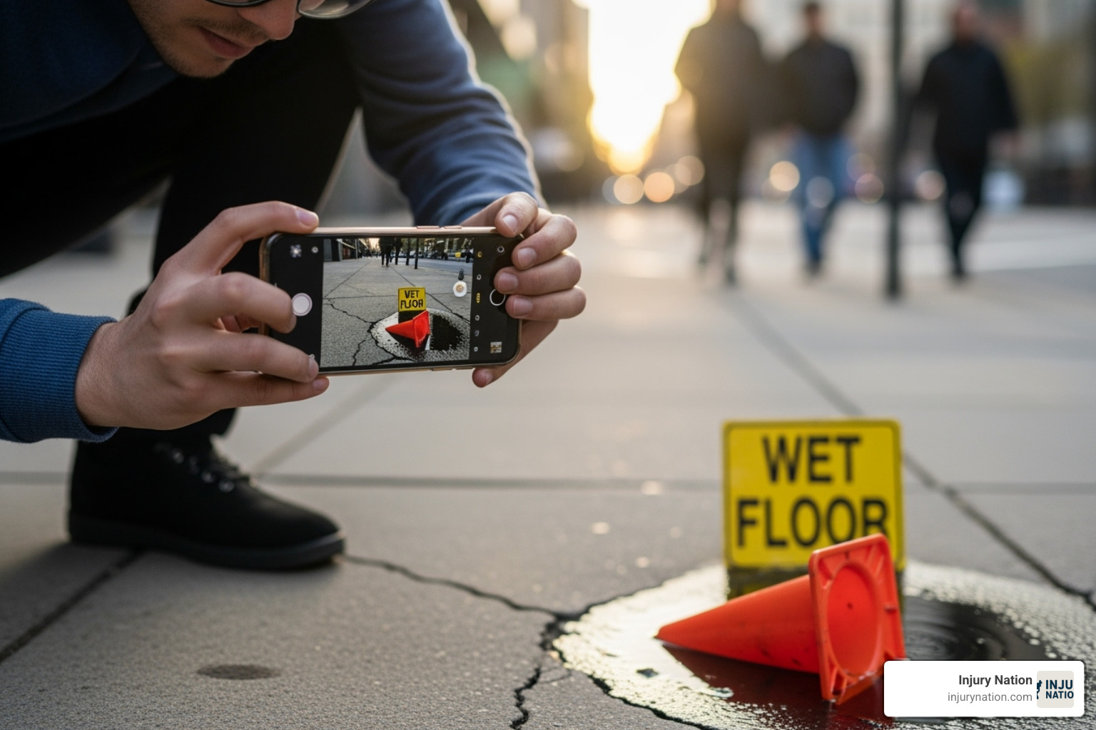 person taking photo of hazard - slip and fall accidents lawsuits person taking photo of hazard - slip and fall accidents lawsuits