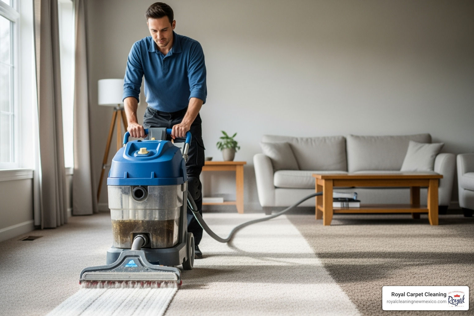 professional technician using high-end equipment - Top rated rug cleaner