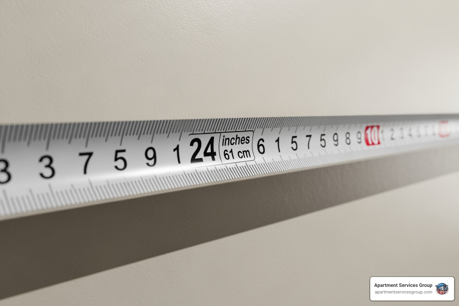 Measuring tape against a wall - cost to paint apartment unit Measuring tape against a wall - cost to paint apartment unit