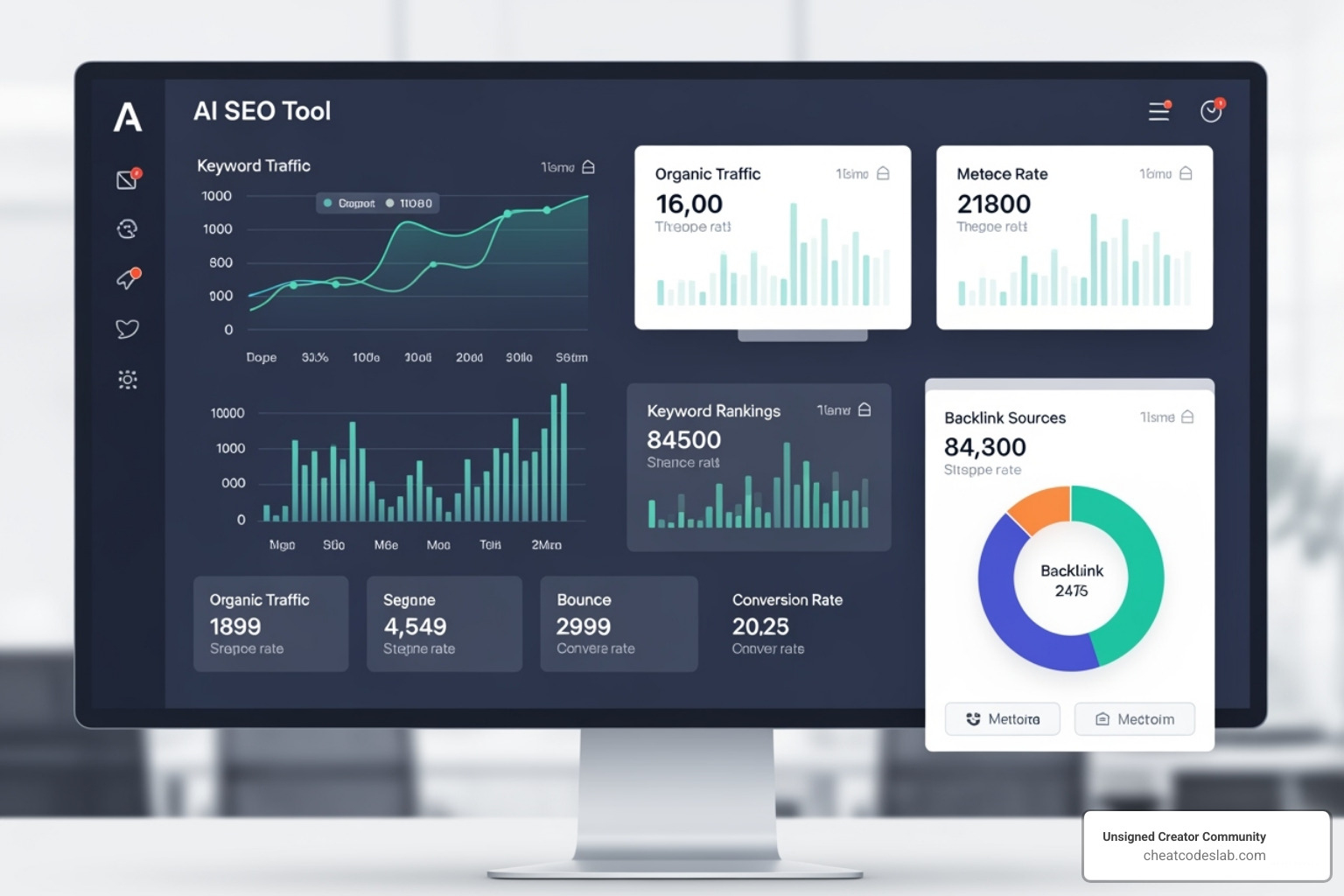 a dashboard from a generic AI SEO tool - seo ai software